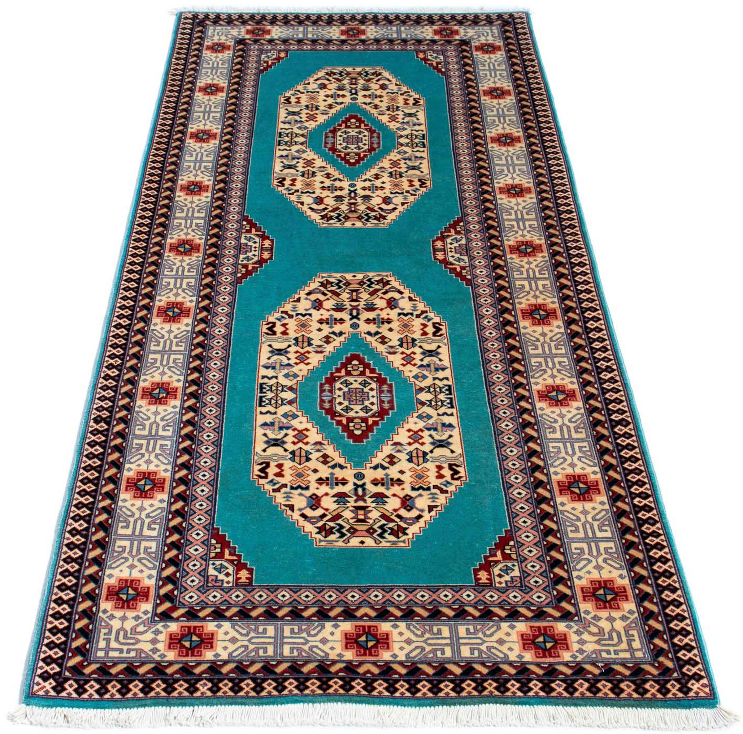 Image of morgenland Orientteppich »Perser - Täbriz - Royal - 190 x 74 cm - blau«, rechteckig, 7 mm Höhe, Wohnzimmer, Handgeknüpft, Einzelstück mit Zertifikat bei Ackermann Versand Schweiz