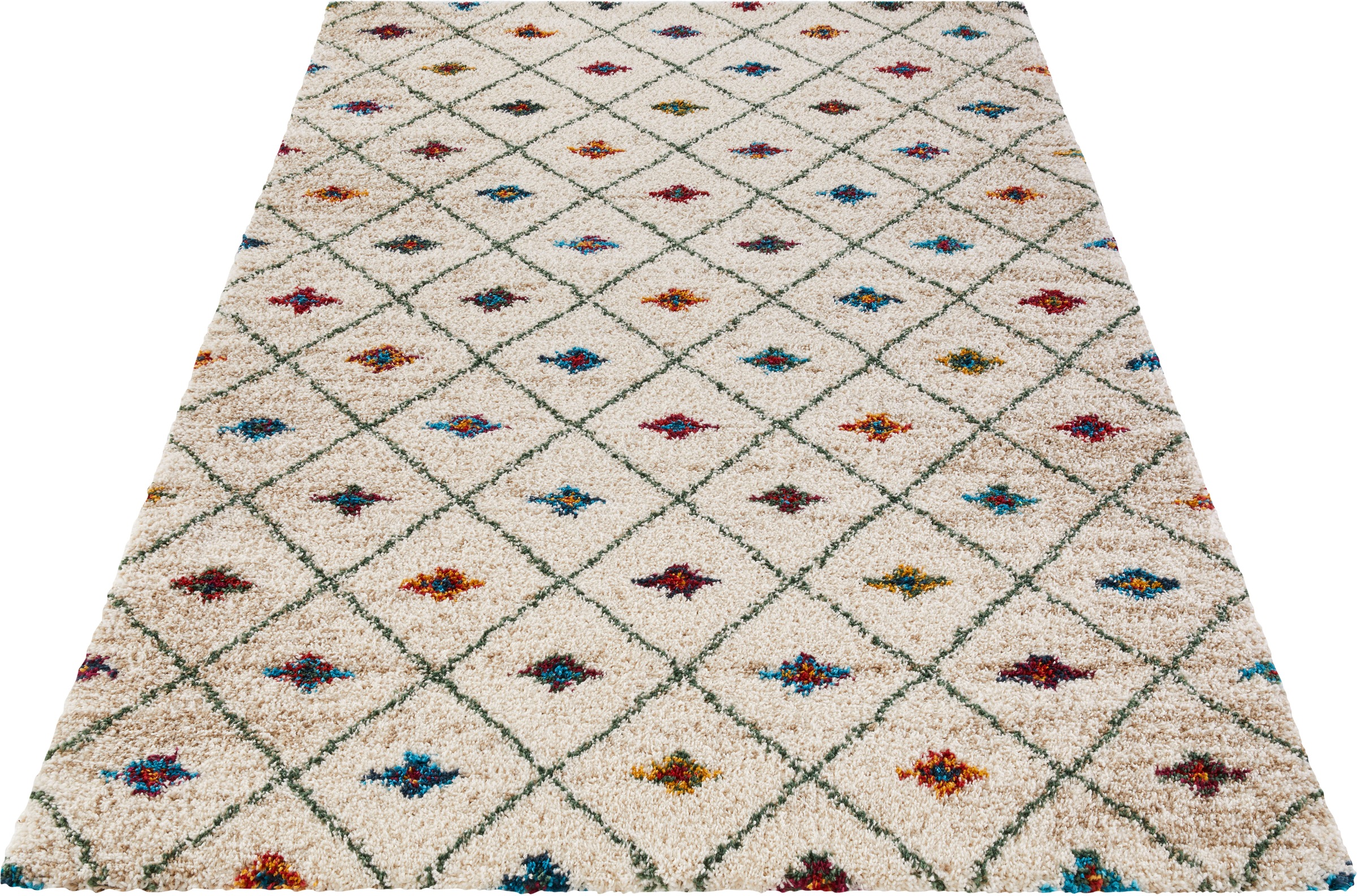 Image of MINT RUGS Hochflor-Teppich »JOVINA«, rechteckig, 30 mm Höhe, Boho Design, besonders weich durch Microfaser, Wohnzimmer, Schlafzimmer, Robust, Pflegeleicht bei Ackermann Versand Schweiz