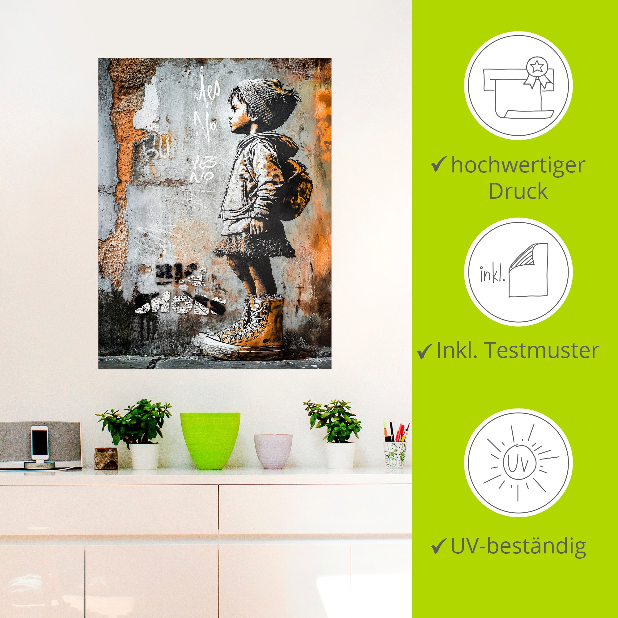 Artland Wandbild »Grosse Schuhe« Bilder von Kindern 1 Stk. tlg. als Alubild, Leinwandbild, Poster, Wandaufkleber in verschied. Grössen