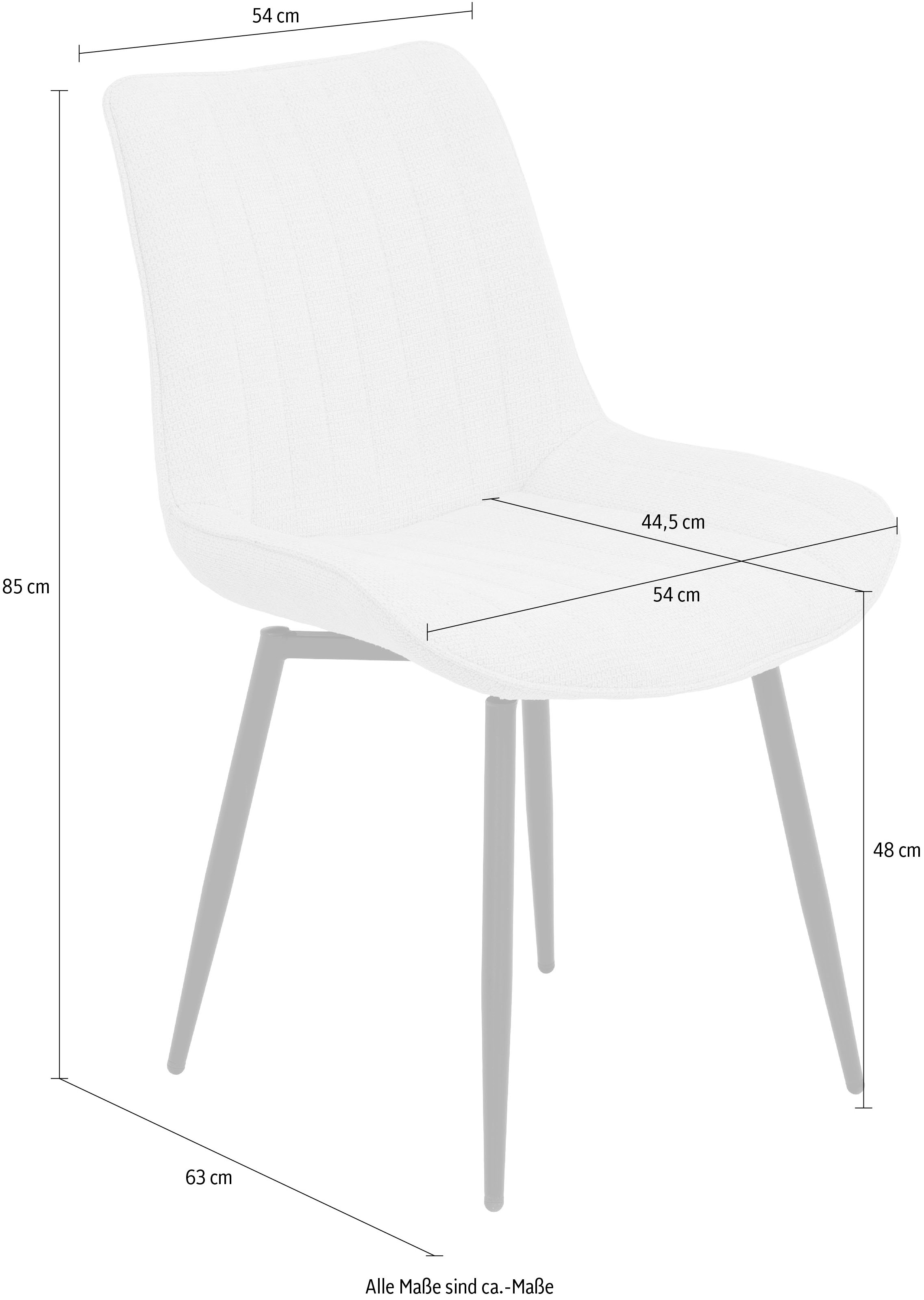 HELA 4-Fussstuhl »NEWPORT«, (Set), 4 St., Microfaser-Webstoff, 4-Fuss,XL-Sitzbreite,360°drehbar,Rundrohrgestell konisch