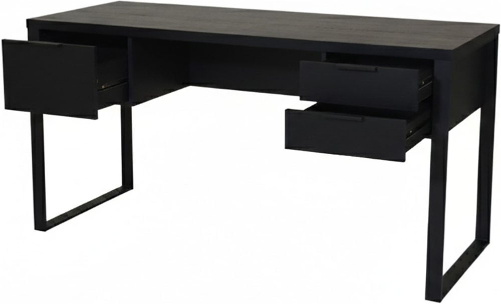 Jahnke Schreibtisch »LOOP D 150« Schreibtisch, Eiche-Optik, 3 Schubkästen, Metallrahmen, B:152,4 cm