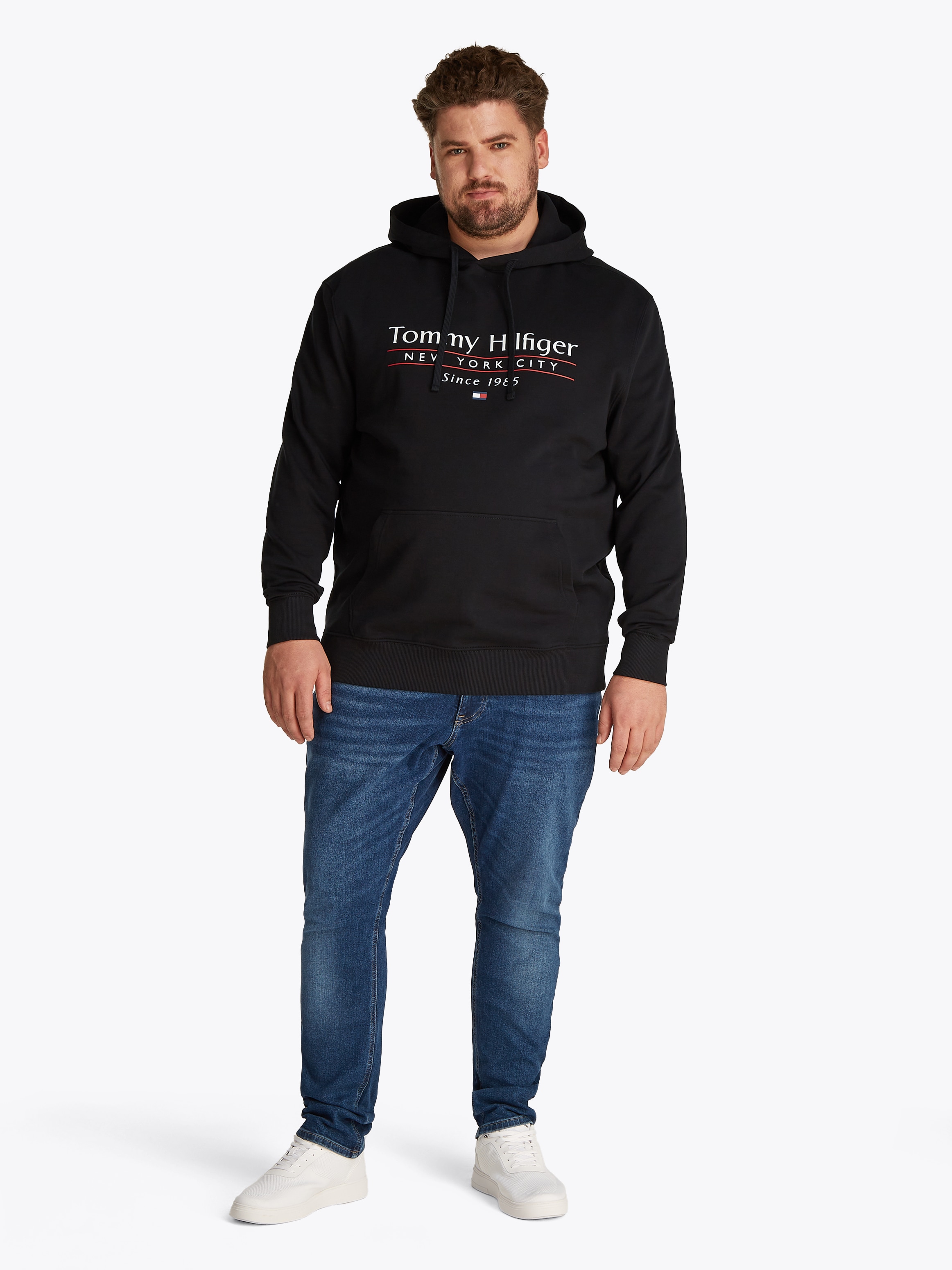 Tommy Hilfiger Big & Tall Kapuzensweatshirt »BT-HILFIGER CENTER STACK HOODY-B«, Grosse Grössen