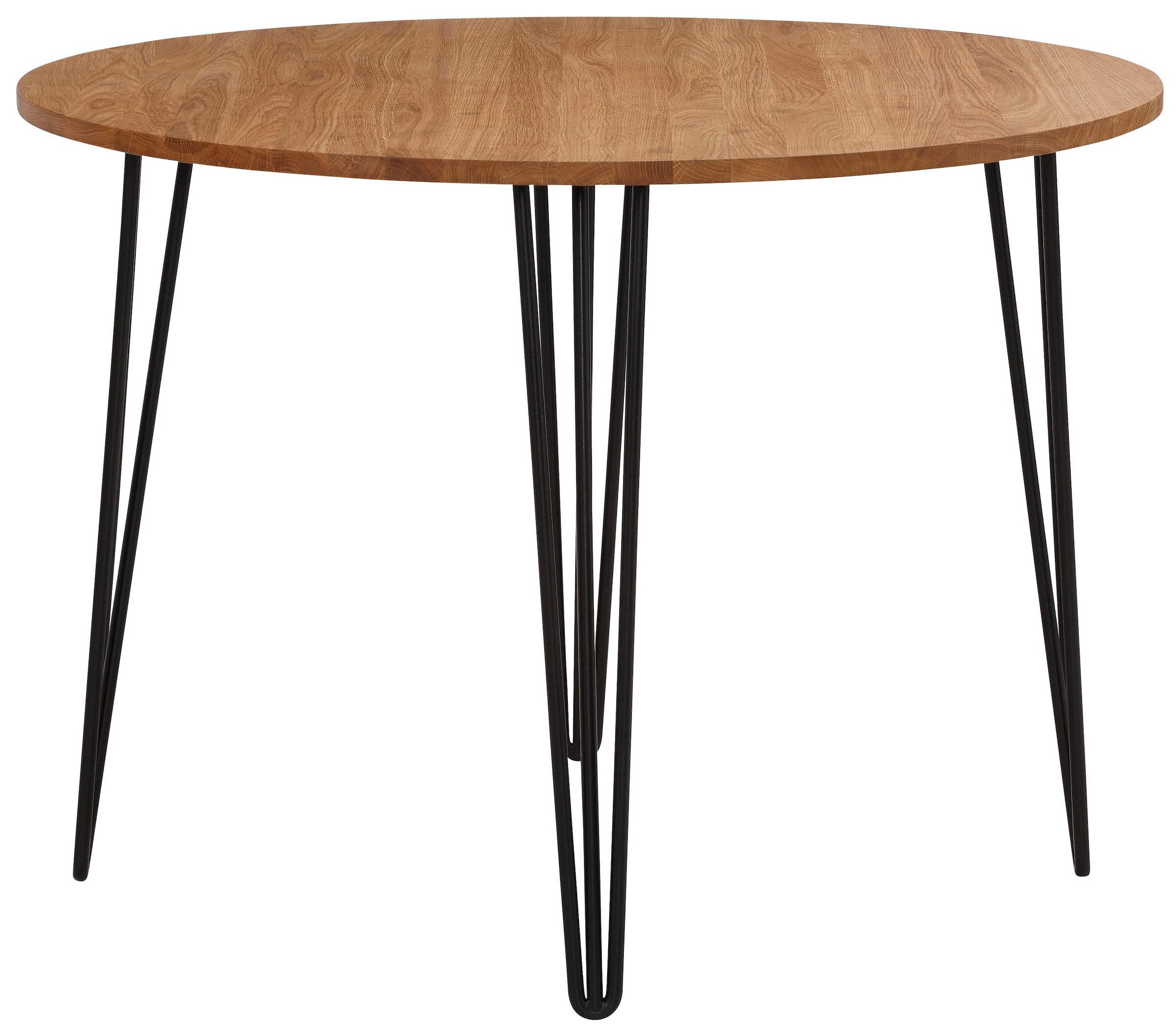 Image of Home affaire Esstisch "Hairpin" Holztisch aus Eichenholz, mit Metallbeinen, Breite 100 cm