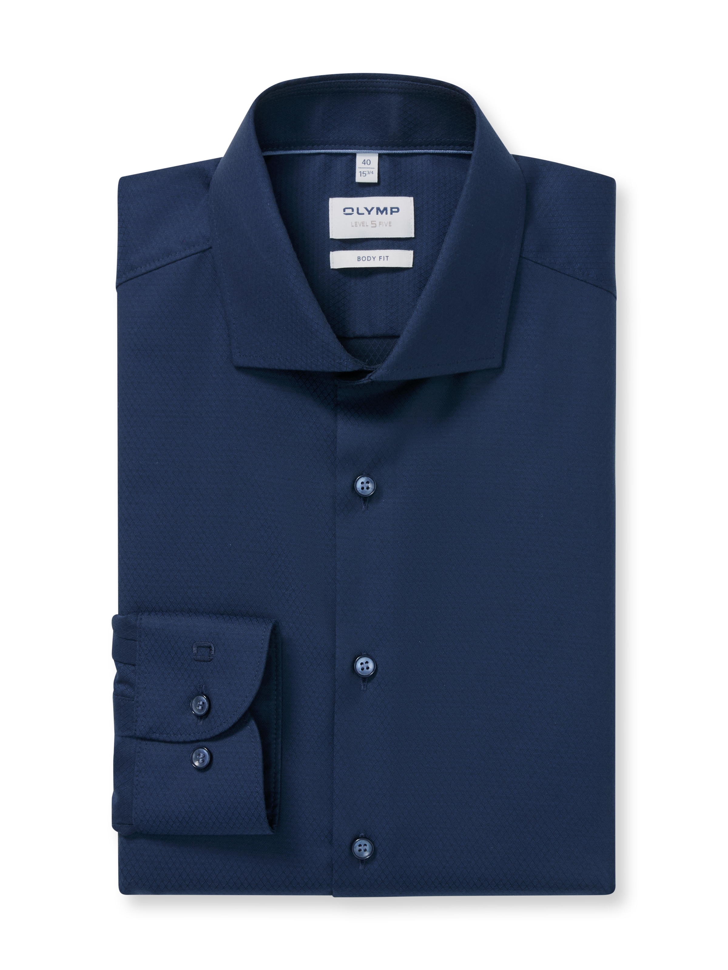 OLYMP Langarmhemd »Level 5« Businesshemd, body fit, Royal-Kentkragen, unifarben