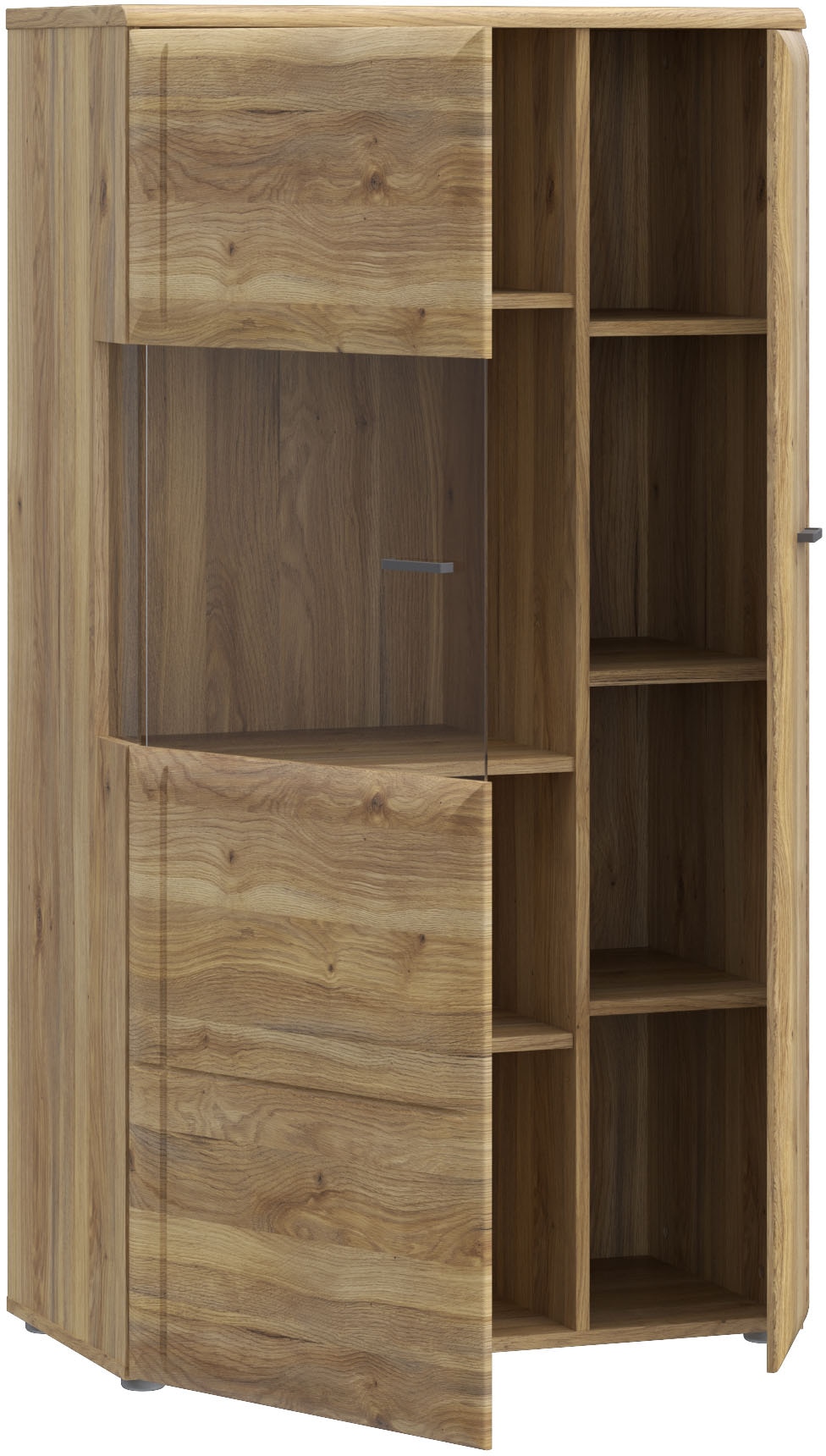 FORTE Vitrine »Akinori« B/H/T 75,1/140/41,8 cm,  Highboardvitrine, Glastüre , Soft Close, MDF Front