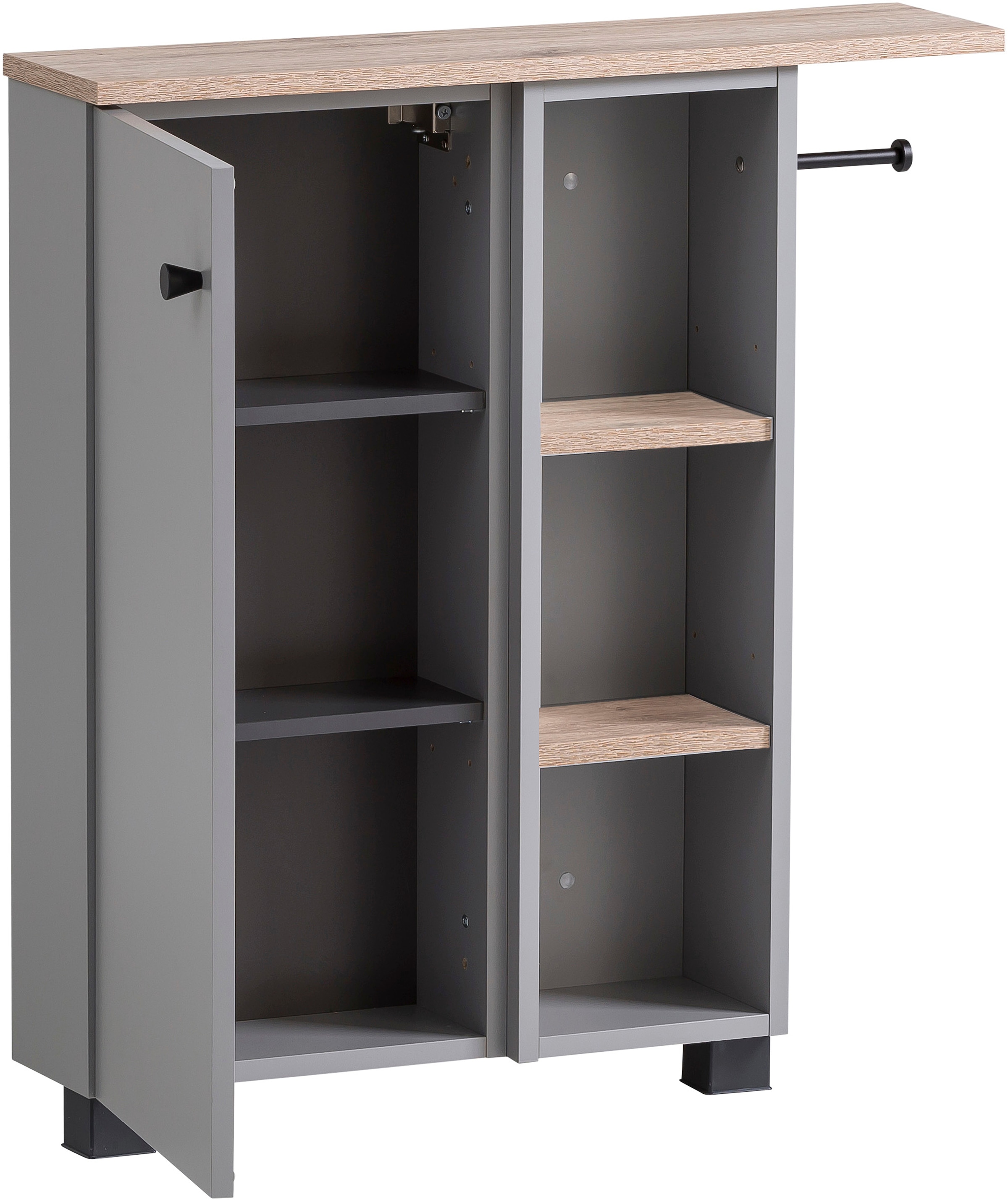 Schildmeyer Mehrzweckschrank »Balto, Breite 70 cm«, Holzdekor mit fühlbarer Struktur, Regal beidseitig montierbar