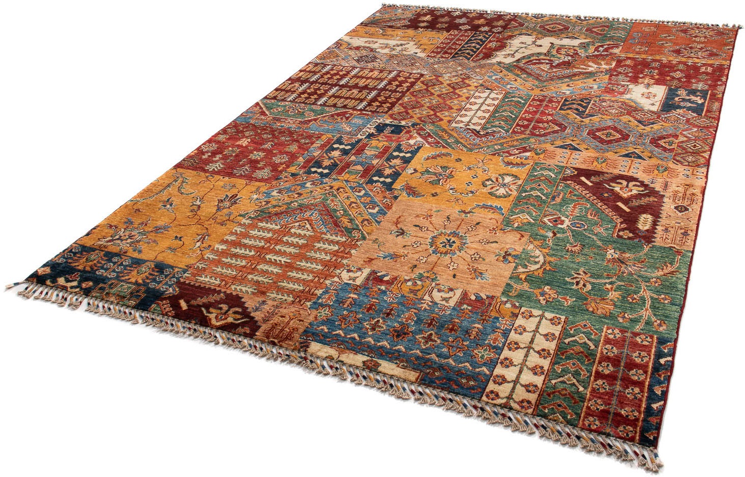 Image of morgenland Teppich »Patchwork - 241 x 168 cm - mehrfarbig«, rechteckig, 7 mm Höhe, Wohnzimmer, Handgeknüpft, Einzelstück mit Zertifikat bei Ackermann Versand Schweiz