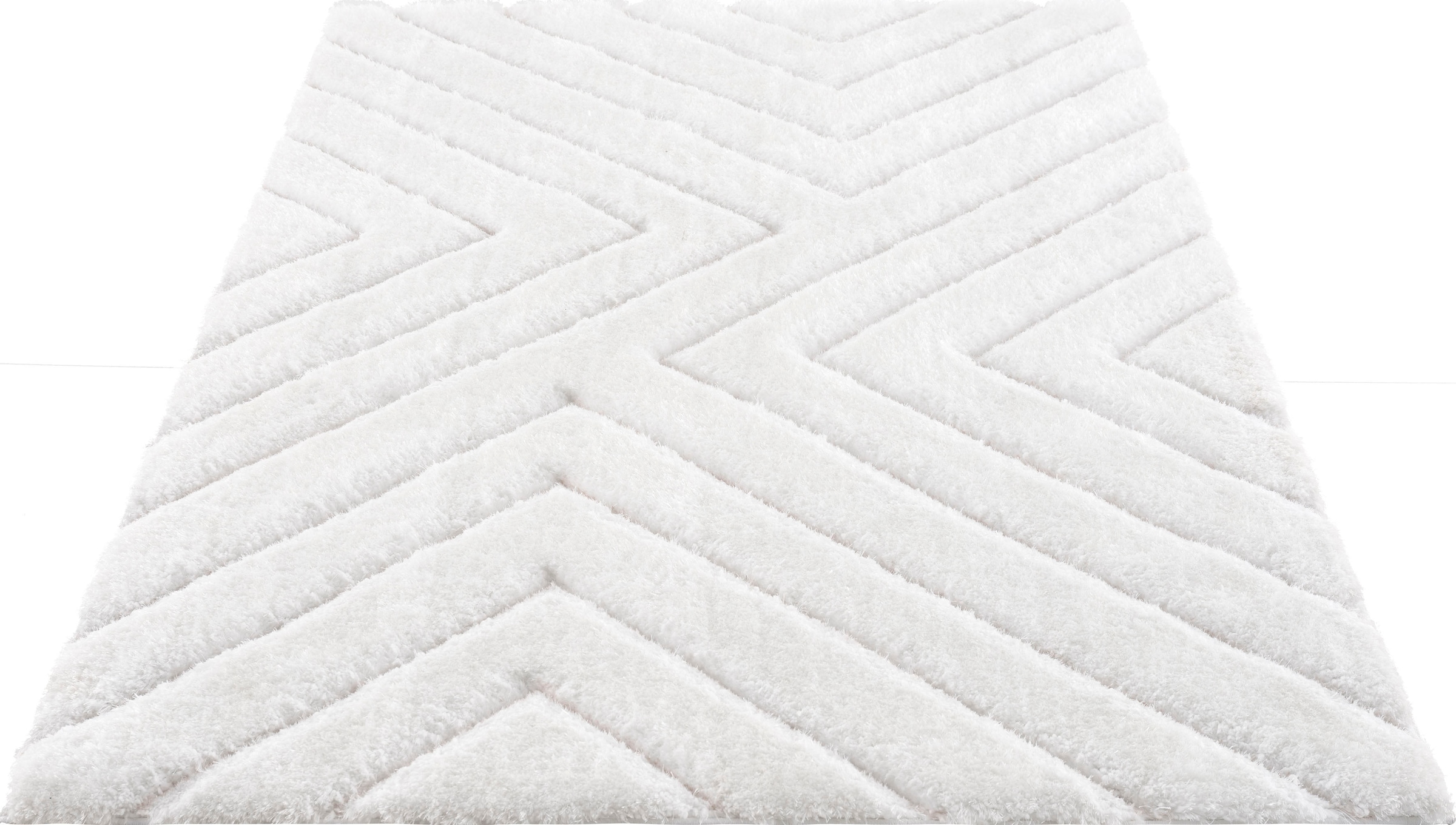 my home Hochflor-Teppich »Fiori«, rechteckig, 43 mm Höhe, mit handgearbeitetem Konturenschnitt, Hochflor, Hoch-Tief-Effekt