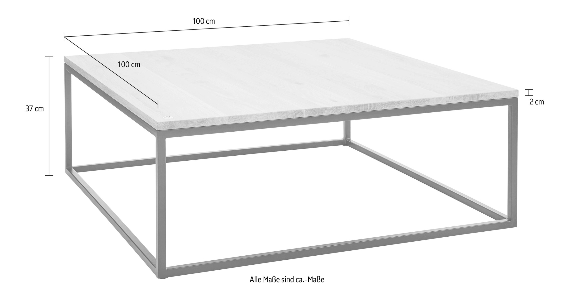 Guido Maria Kretschmer Home&Living Couchtisch »Voorst«, aus massiver Eiche und Metallgestell