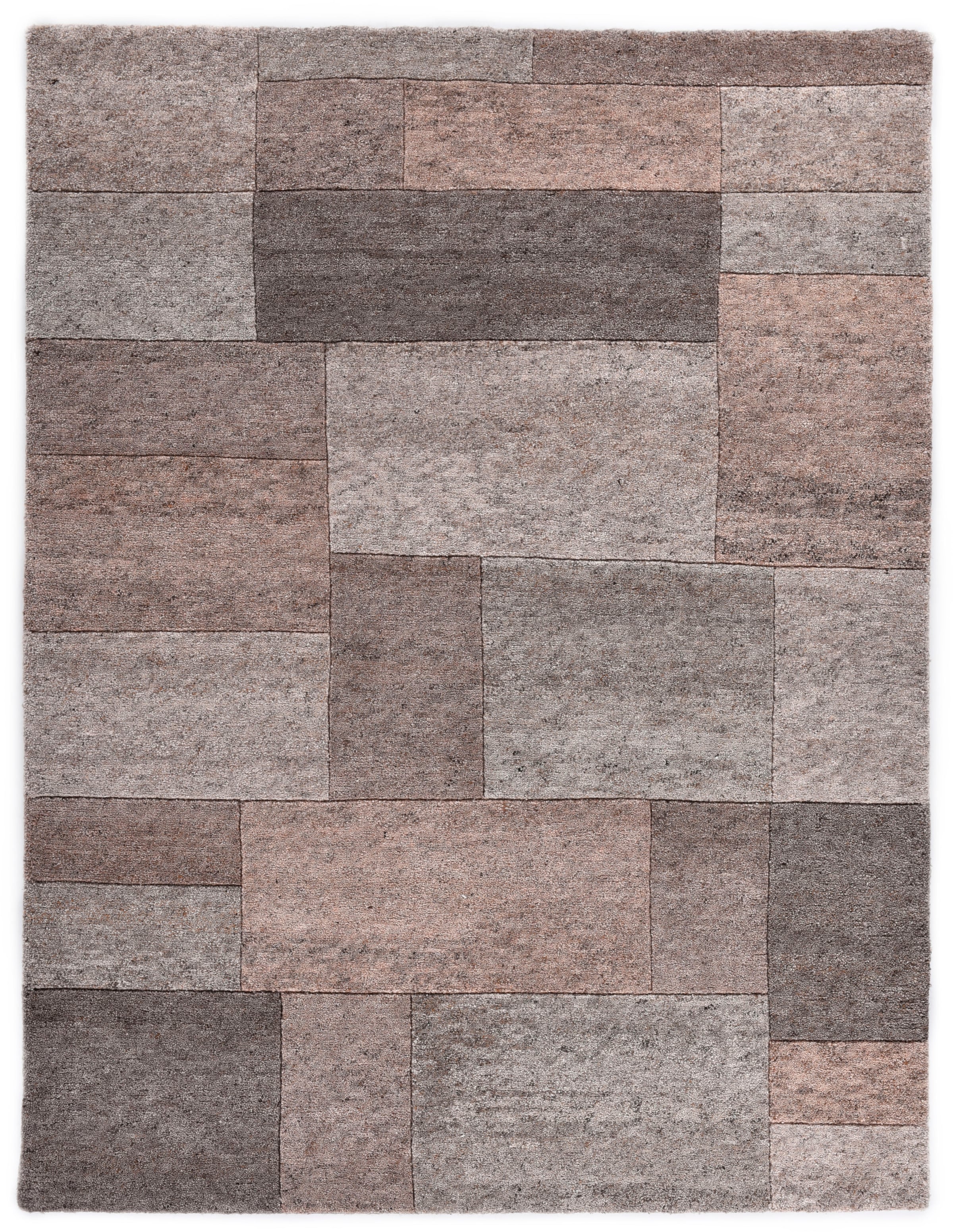 THEKO Wollteppich »Dalas - 7709«, rechteckig, 18 mm Höhe, reine Wolle, handgeknüpft, Patchwork Design