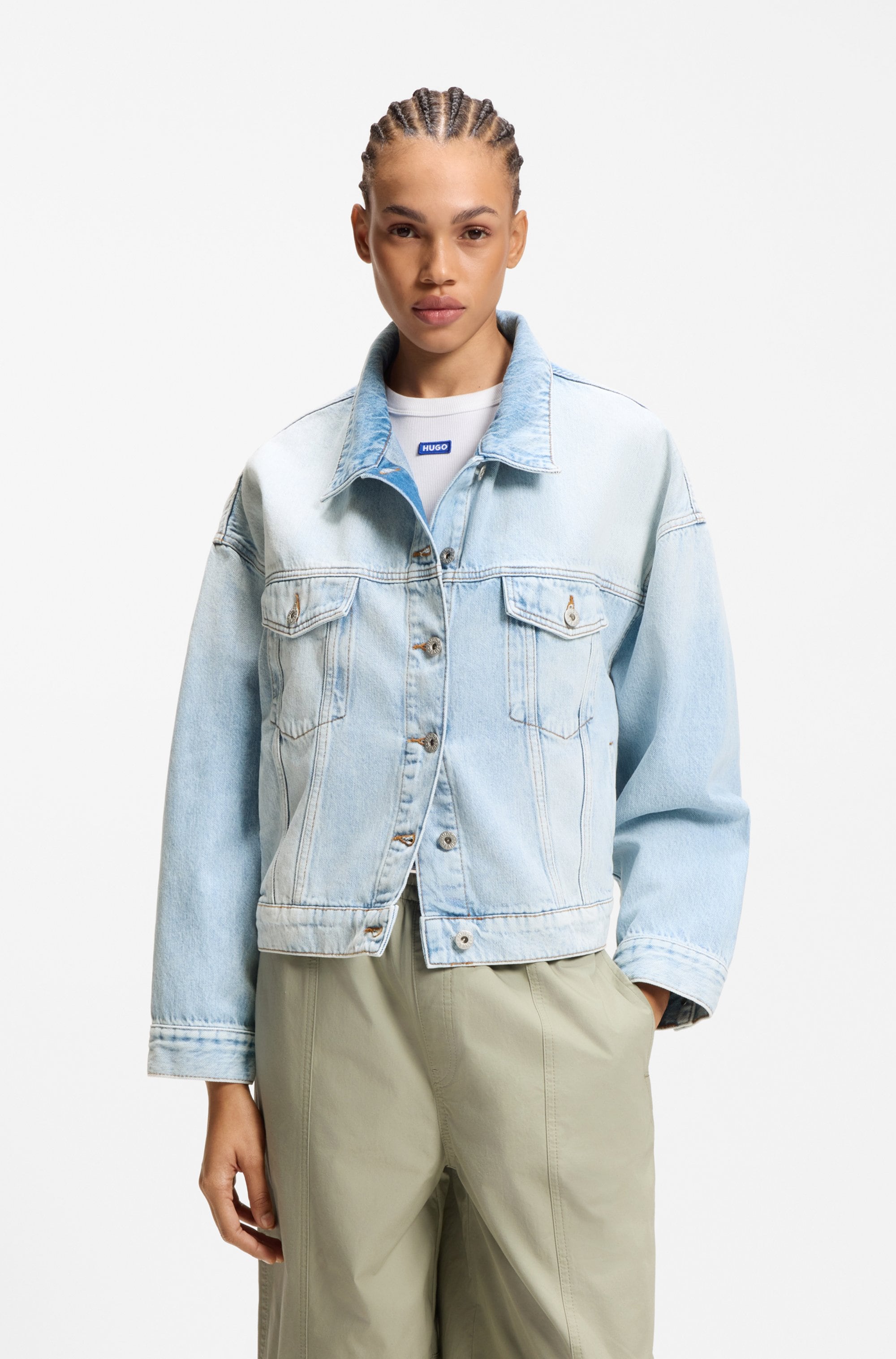 Image of HUGO Jeansjacke "Lou" Boxy, leicht oversized