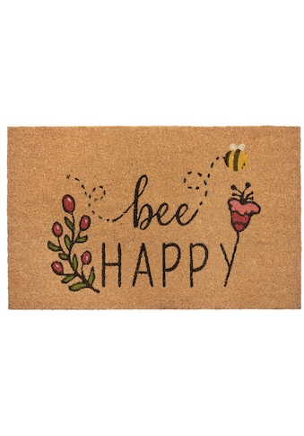 Fussmatte »Bee Happy«, rechteckig