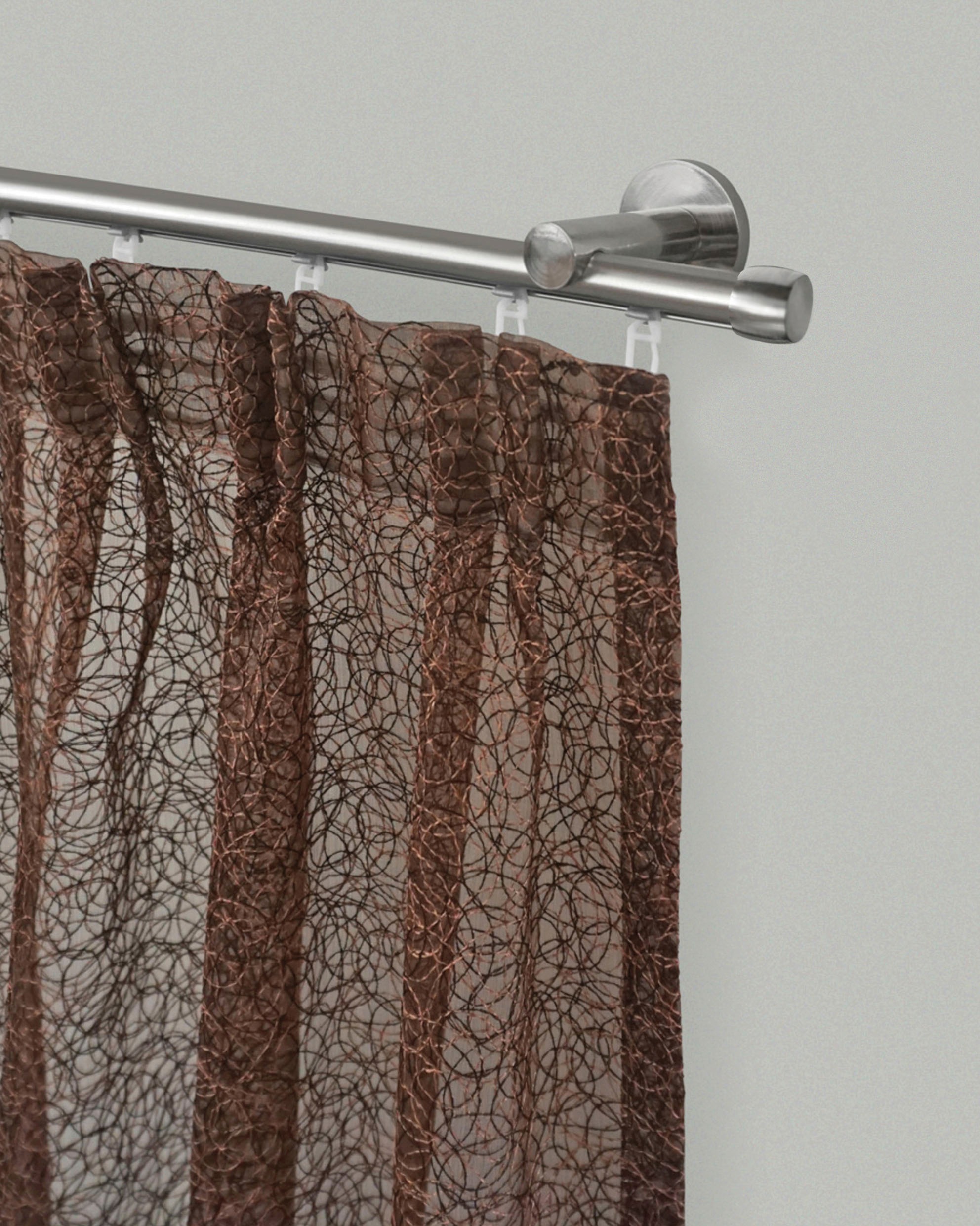 Image of GARESA Gardinenstange »KAPPE«, 1 läufig-läufig, Wunschmasslänge, Vorhanggarnitur, einfache Montage, mit Profilverbinder verlängerbar, Wandmontage, edelstahl optik bei Ackermann Versand Schweiz