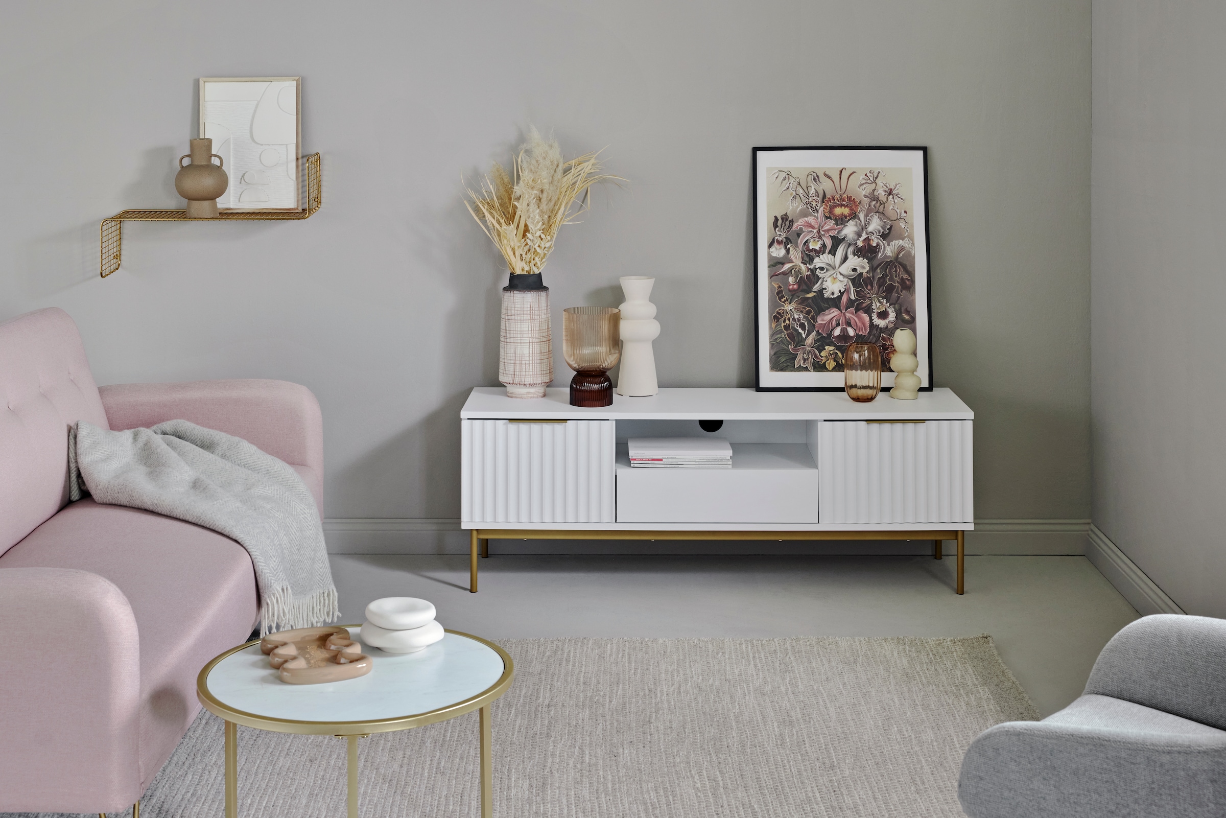 Jahnke TV-Board »CARVE TV 140« 1 Stk. tlg. Edle Gold-Applikationen, Fronten in Wellendesign, 140 cm