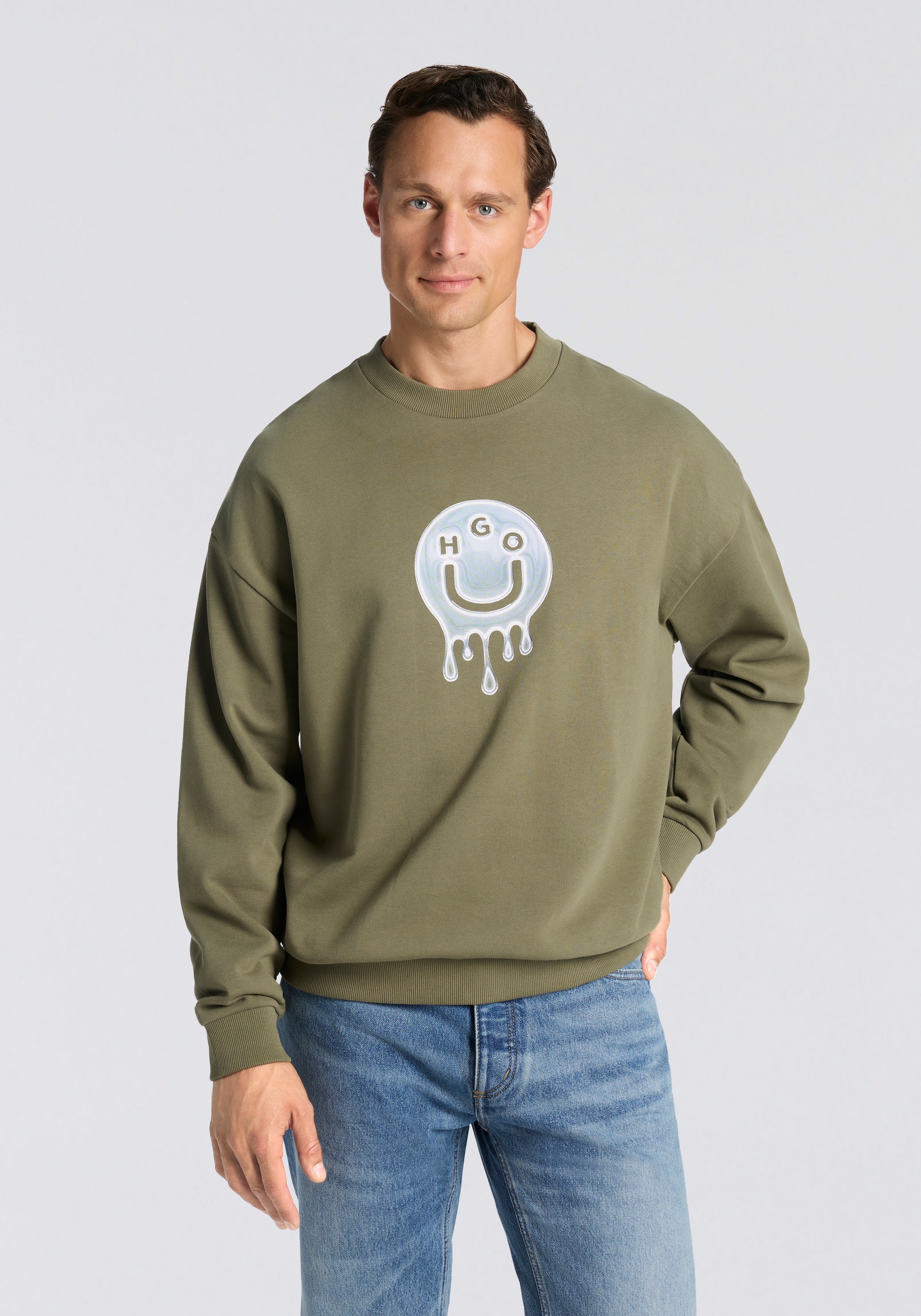 Image of HUGO Sweatshirt "Newirex", Rundhalsausschnitt, regular fit, Logodruck