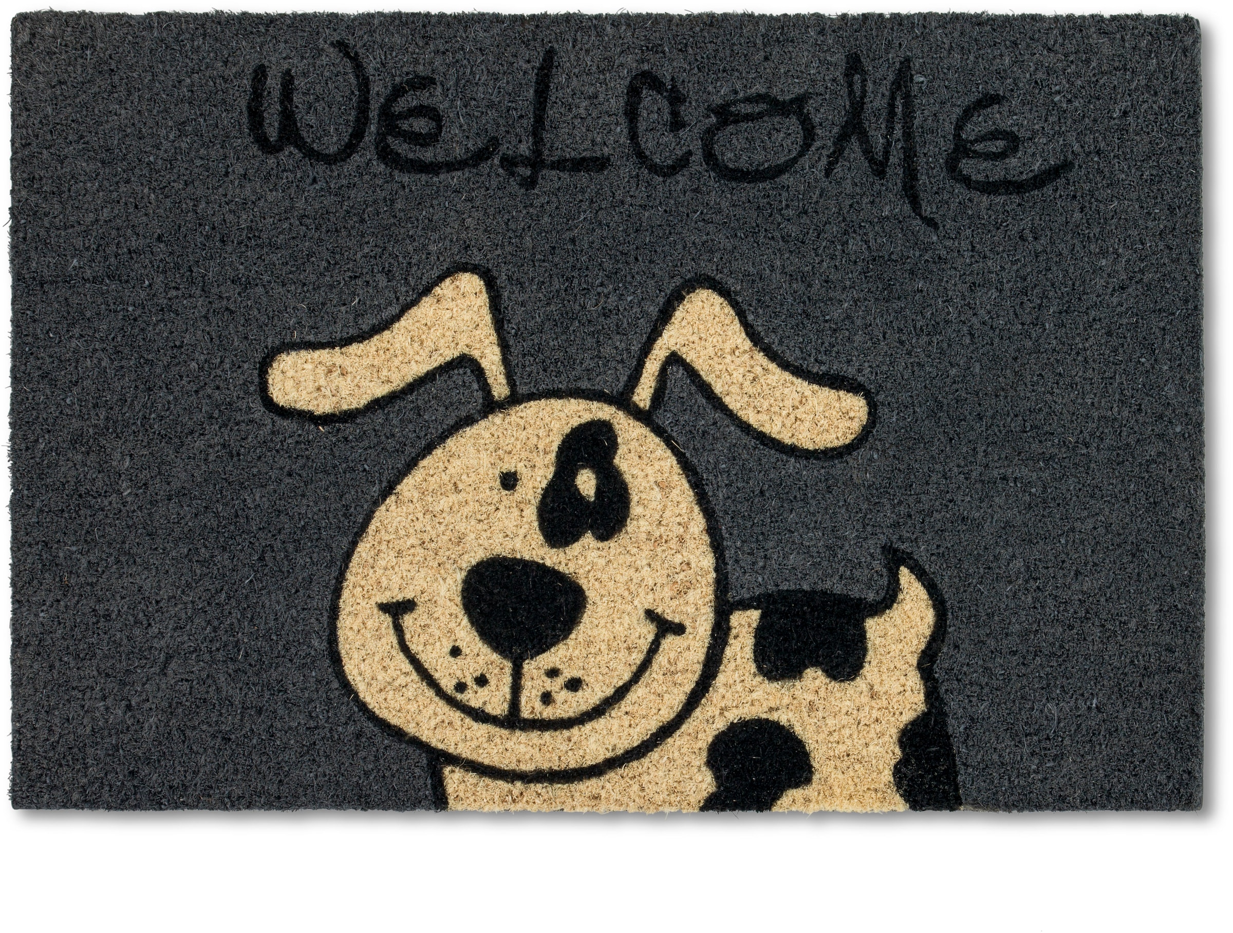 ASTRA Tapis de sol »Coco Style 007« Rectangulaire 14 mm Höhe paillasson, coco, coloré, chien, antidérapant