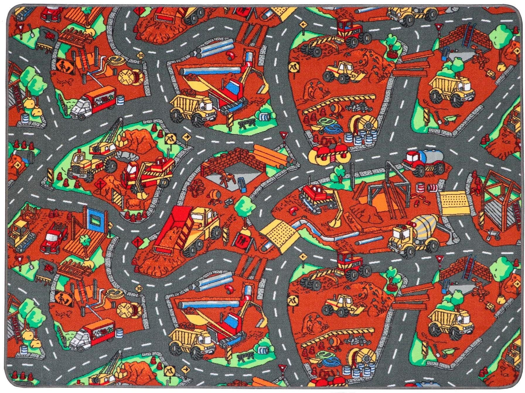 Image of Primaflor-Ideen in Textil Kinderteppich »BAUSTELLE«, rechteckig, 5 mm Höhe, Strassen-Spiel-Teppich, Kinderzimmer bei Ackermann Versand Schweiz