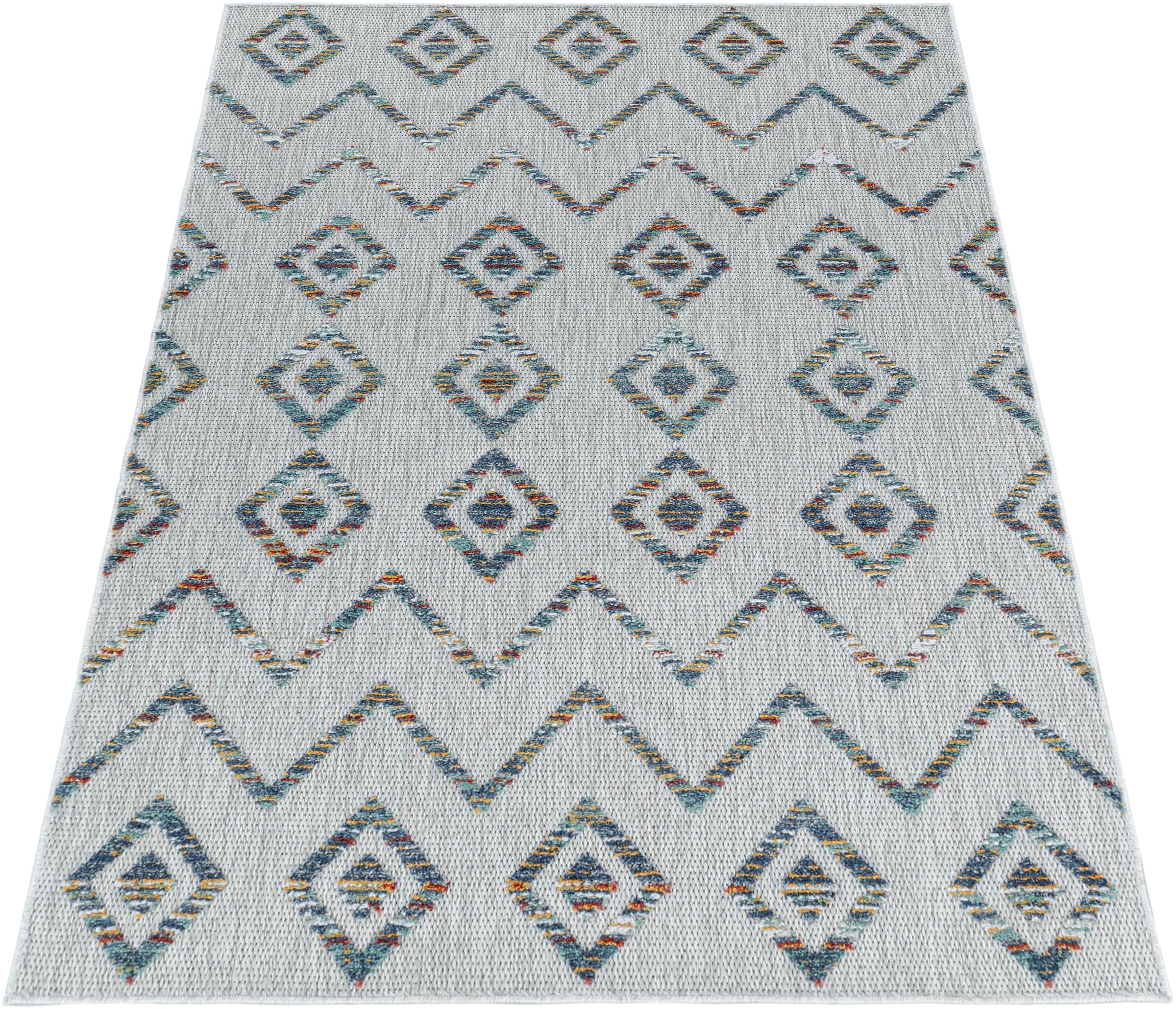 Ayyildiz Teppiche Teppich »BAHAMA 5152«, rechteckig, 8 mm Höhe, Läufer, Flachflor mit Hoch-Tief-Struktur, In-und Outdoor geeignet