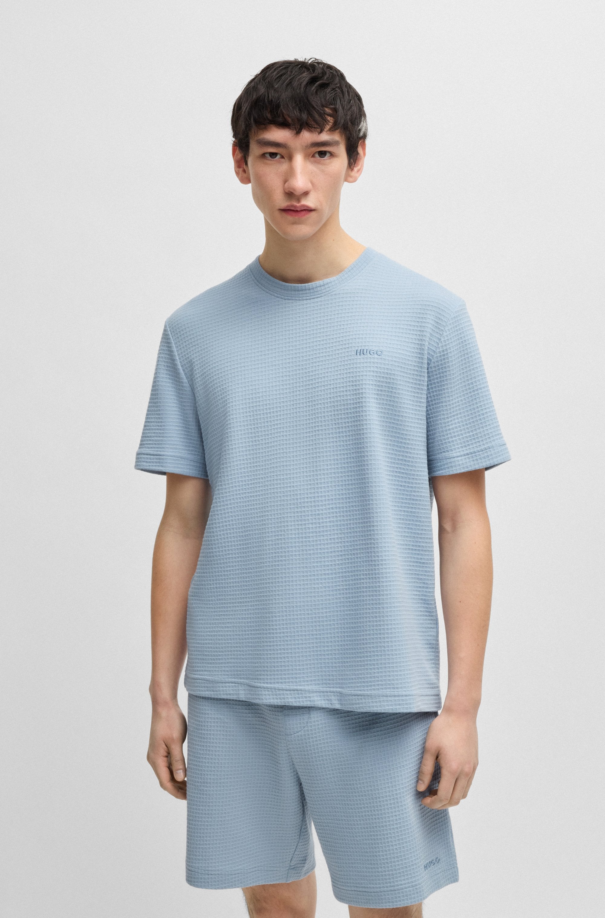 HUGO Underwear T-Shirt »,Austin T-Shirt«, Waffelstruktur und Logo-Stickerei