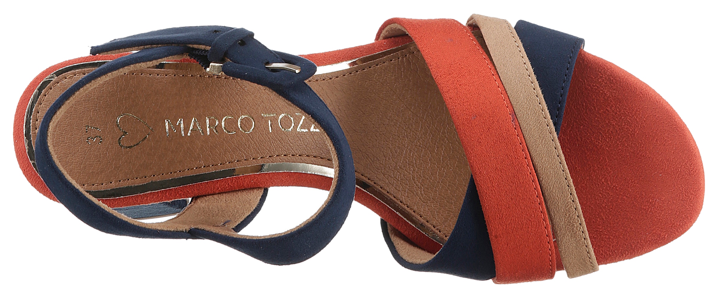 MARCO TOZZI Sandalette, Blockabsatz, Sommerschuh, Sandale mit verstellbarem Fesselriemchen
