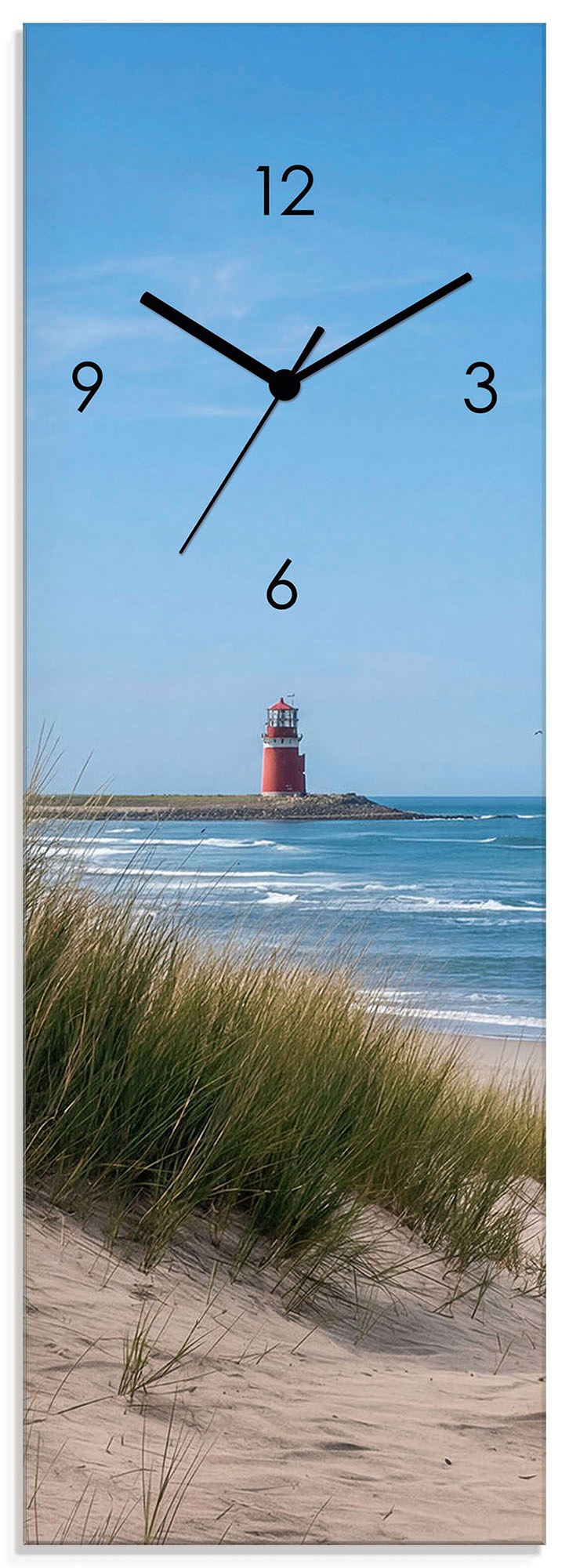 Image of GOODproduct Wanduhr "Leuchtturm in der Ferne" wahlweise mit Quarz- oder Funkuhrwerk, lautlos ohne Tickgeräusche