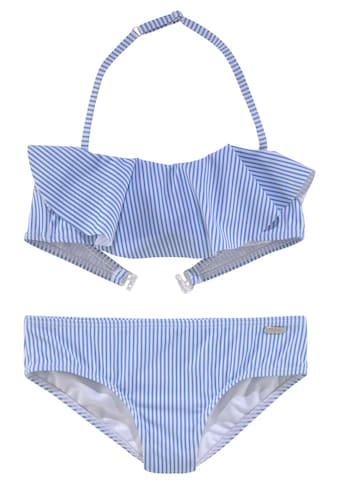 Bandeau-Bikini, mit sommerlichem Streifendesign