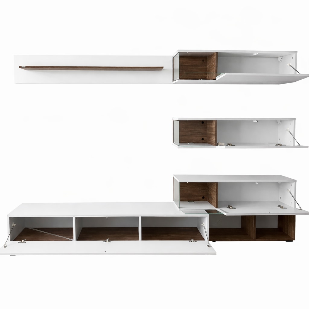 GOODproduct Wohnzimmer-Set »Lego Anbauwand, Wohnkombination, Wohnzimmer-Set« 4 Stk. tlg.