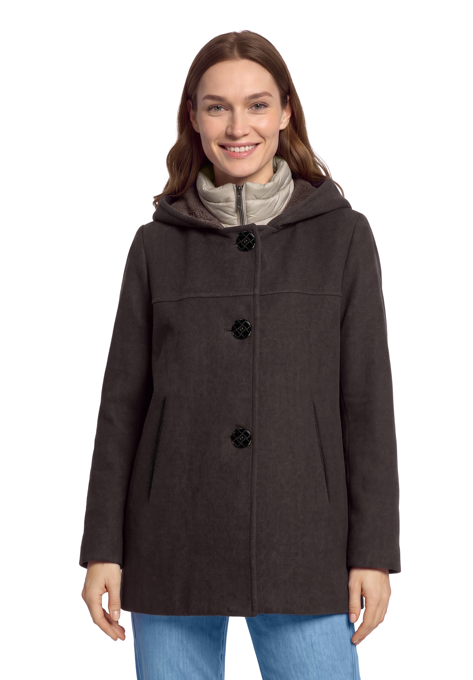 Image of Gil Bret Wolljacke mit Kapuze 2 in 1 Optik mit Kapuze