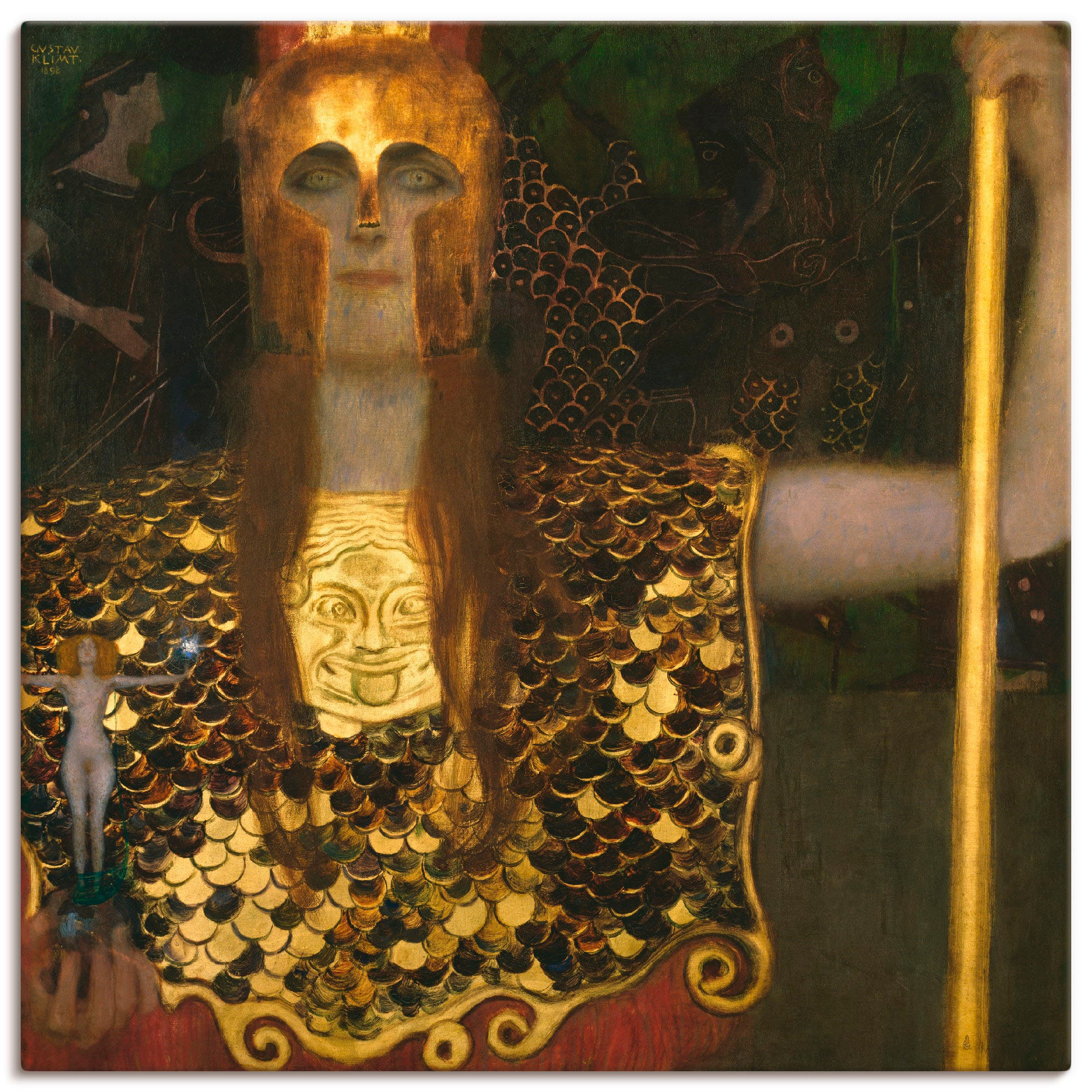 Image of Artland Leinwandbild "Pallas Athene" Götter 1 Stk. tlg. auf Holzrahmen gespannt