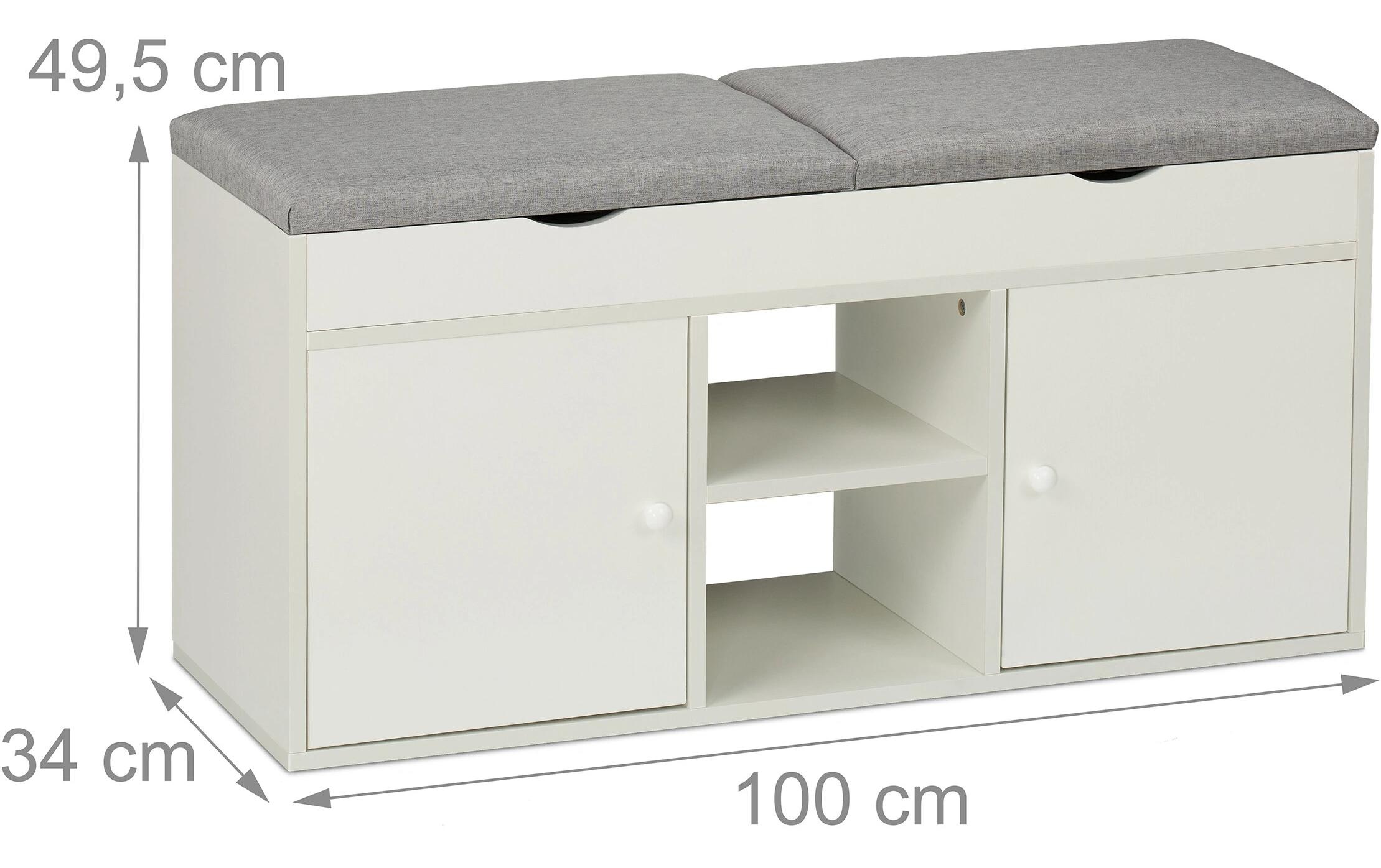 relaxdays Schuhschrank "mit Sitzfläche, 100 x 49.5 cm"