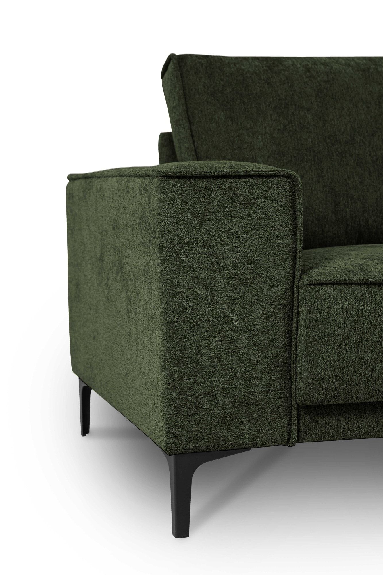 Places of Style 3-Sitzer »3er Sofa Oland, Struktur, Flachgewebe, Luxus-Microfaser, Boucle«, 224 cm, Wellenunterfederung, Skandi-Design, Metallfüsse