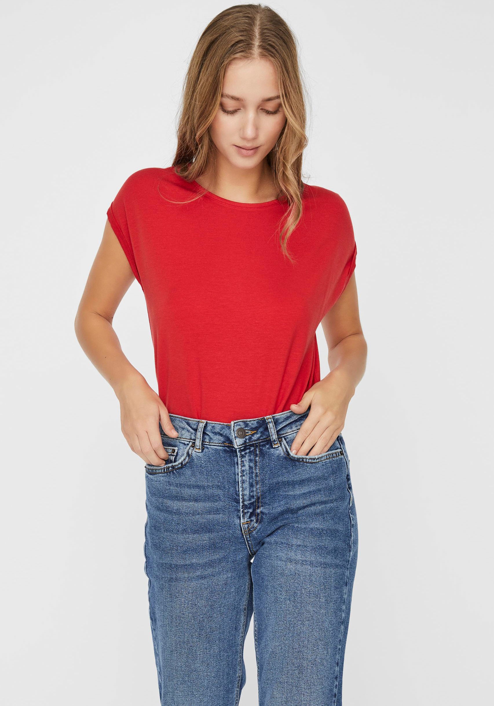 Image of Vero Moda Rundhalsshirt »VMAVA PLAIN SS TOP« bei Ackermann Versand Schweiz