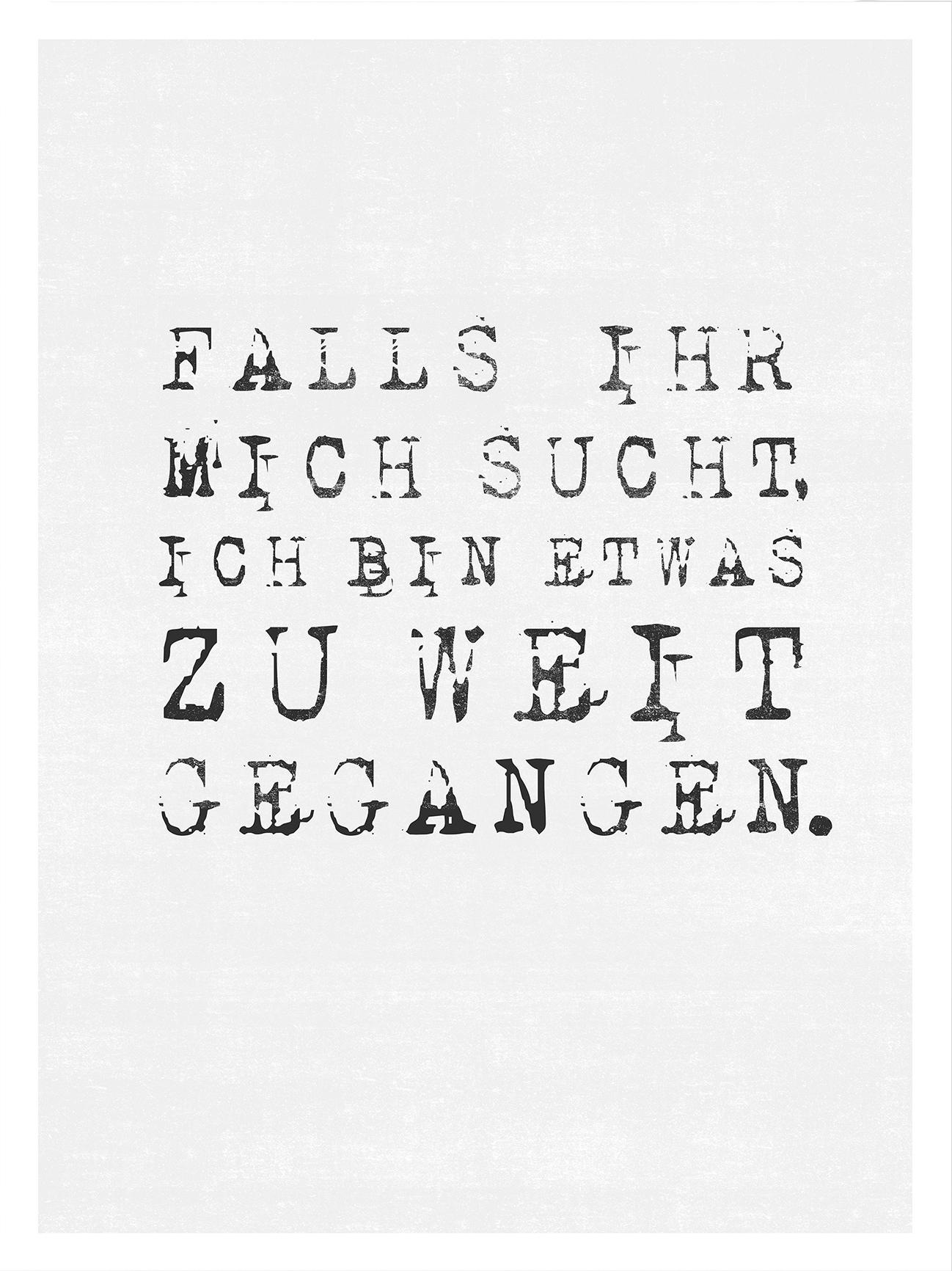 Image of Wall-Art Poster »Falls ihr mich sucht«, Poster, Wandbild, Bild, Wandposter bei Ackermann Versand Schweiz