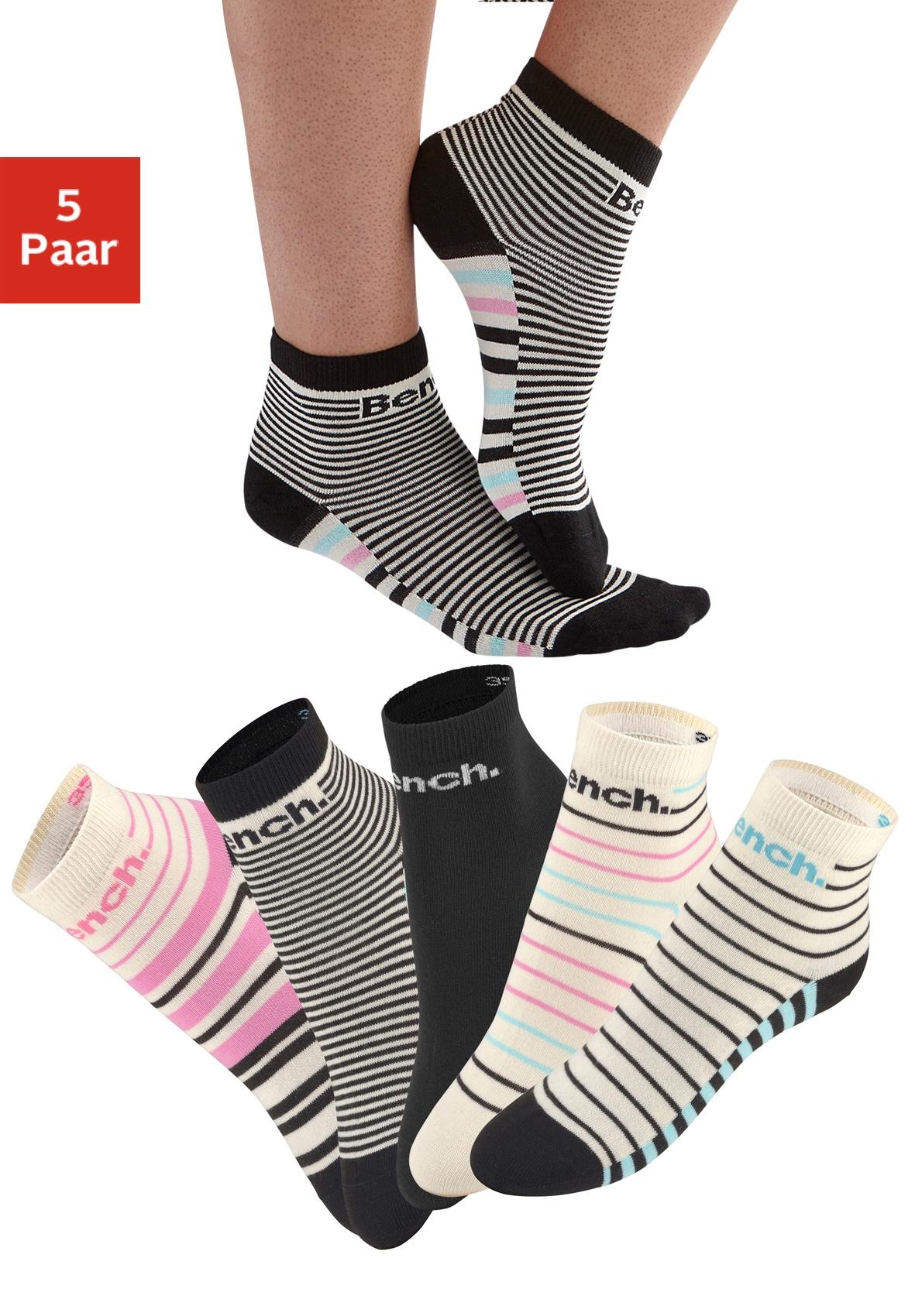 Bench. Kurzsocken, (Set, 5 versandkostenfrei Paar), Streifendesign im auf