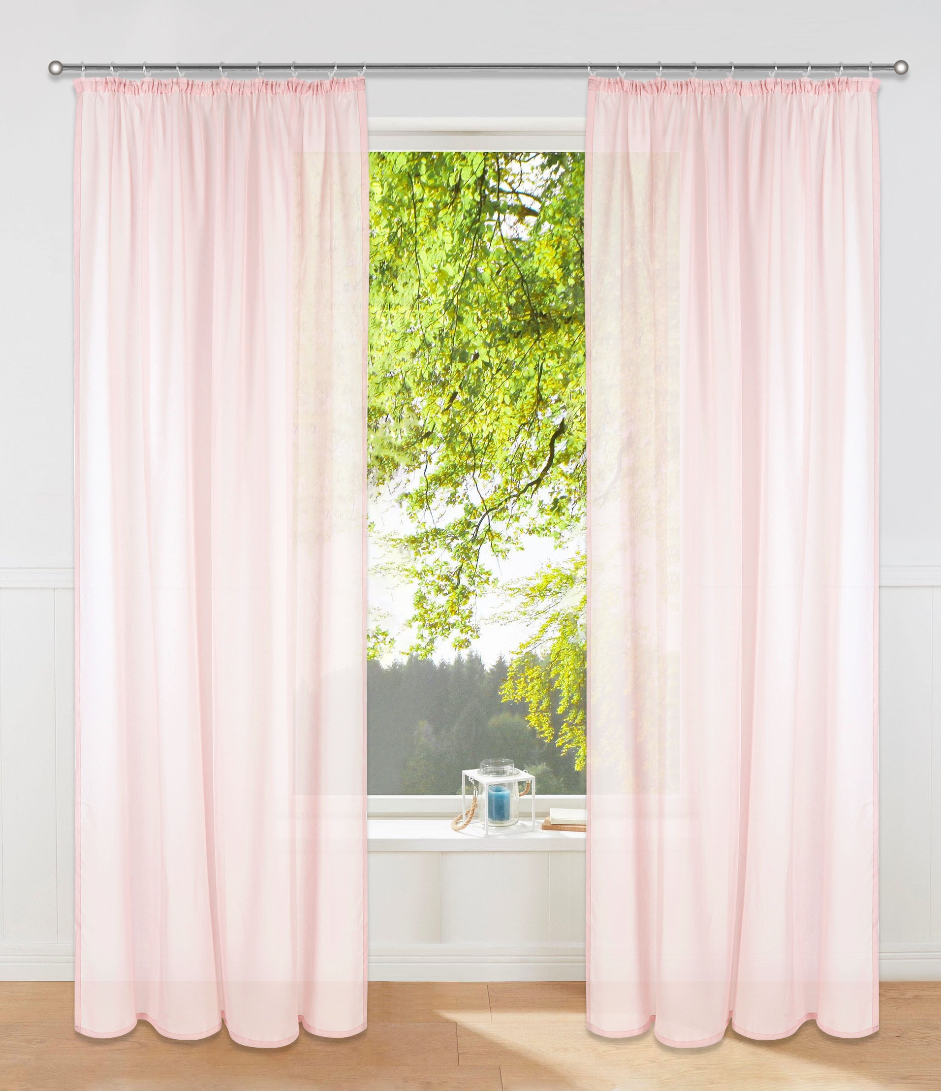 Image of GOODproduct Gardine »Lilliene 1«, (1 St.), halbtransparent, nachhaltig, recyceltes Polyester, gewebt, monochrom, basic bei Ackermann Versand Schweiz