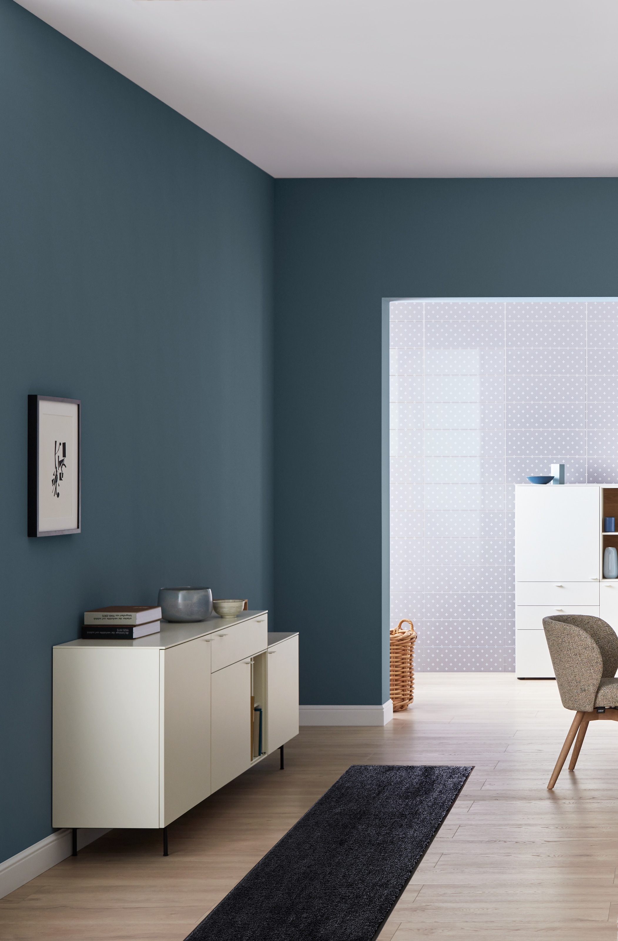 SCHÖNER WOHNEN-Kollektion Chemin de table »Miami Uni« Rectangulaire 7 mm Höhe Schmutzfangläufer, Schmutzfangteppich, Schmutzmatte, waschbar