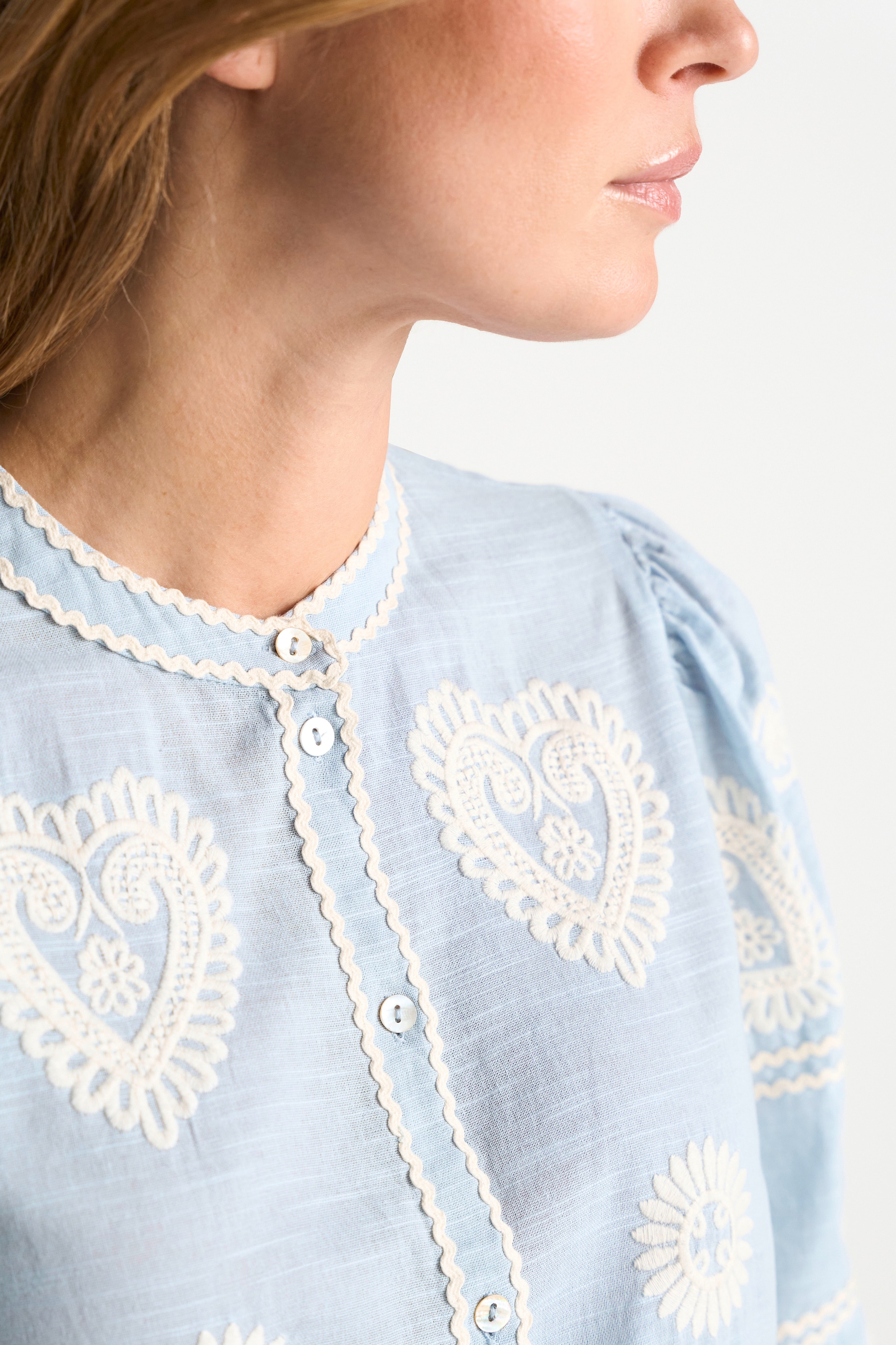 RICHROYAL Blouse classique Coupe régulière avec broderies