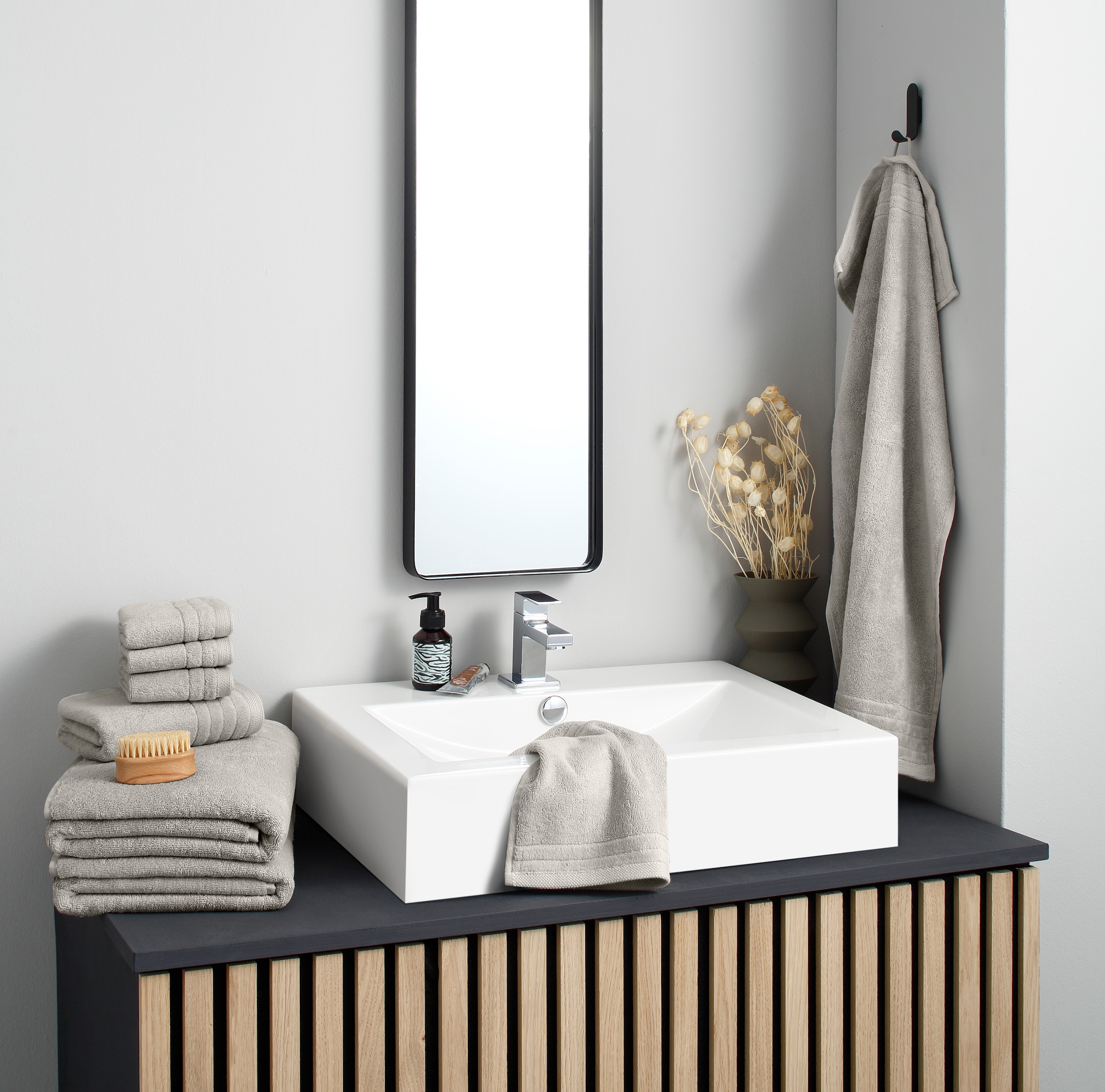 my home Set de serviettes »Sanremo Premium, Premium Handtücher, 600 gr/m², dicke Qualität« Set 8 cuis Frottee Duschtücher, Handtücher, Seiftücher, 100% Baumwolle, 5 Jahre Garantie