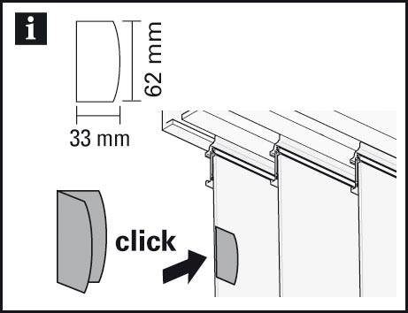 GARDINIA Magnetgriff »Magnet-Clip«, (1 St.), Serie Flächenvorhang-Technik Atlanta 3-läufig