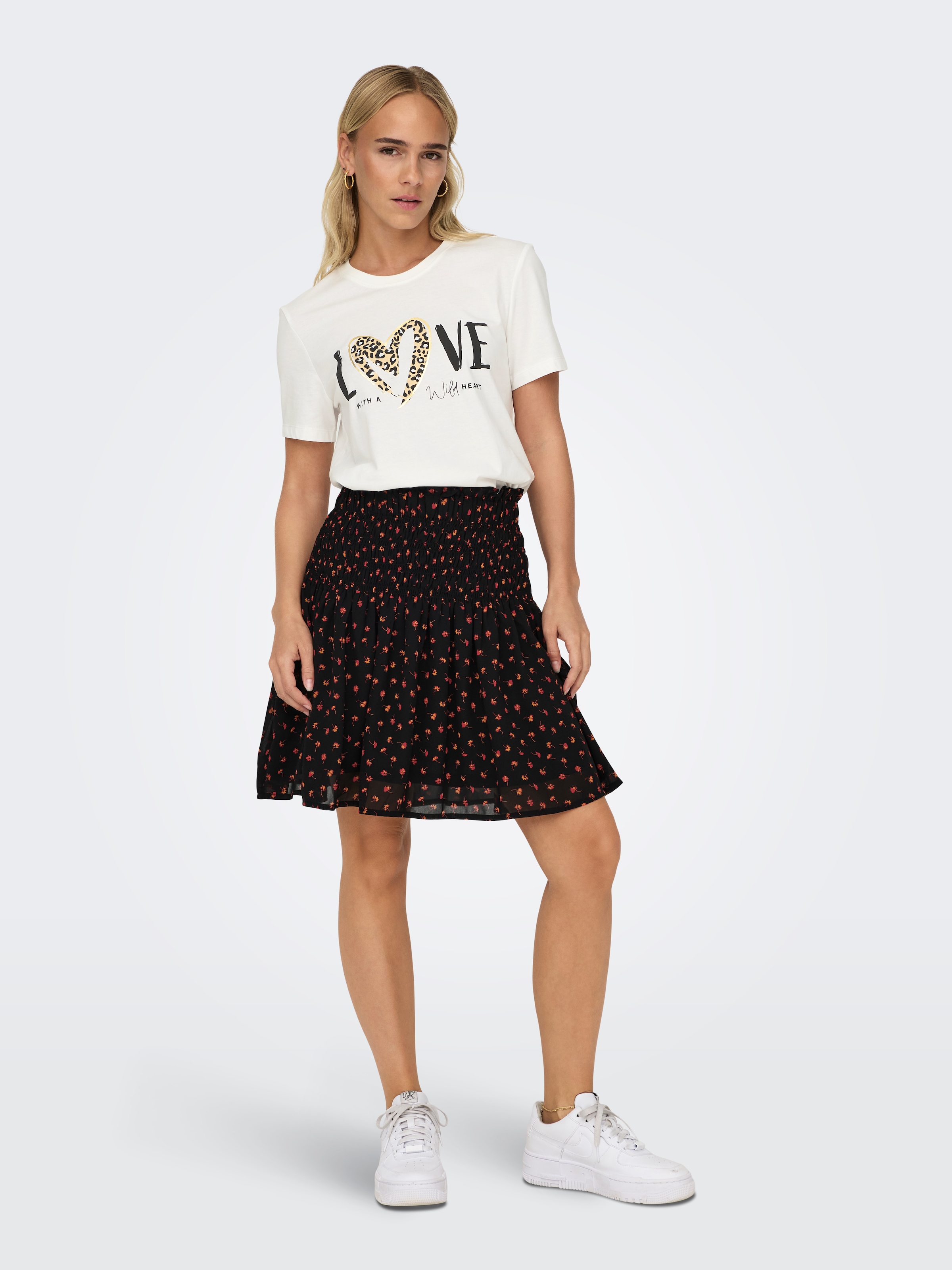 ONLY T-shirt à manches courtes »ONLFREA S/S WILD TOP BOX JRS« Baumwolle, regular fit, Rundhals
