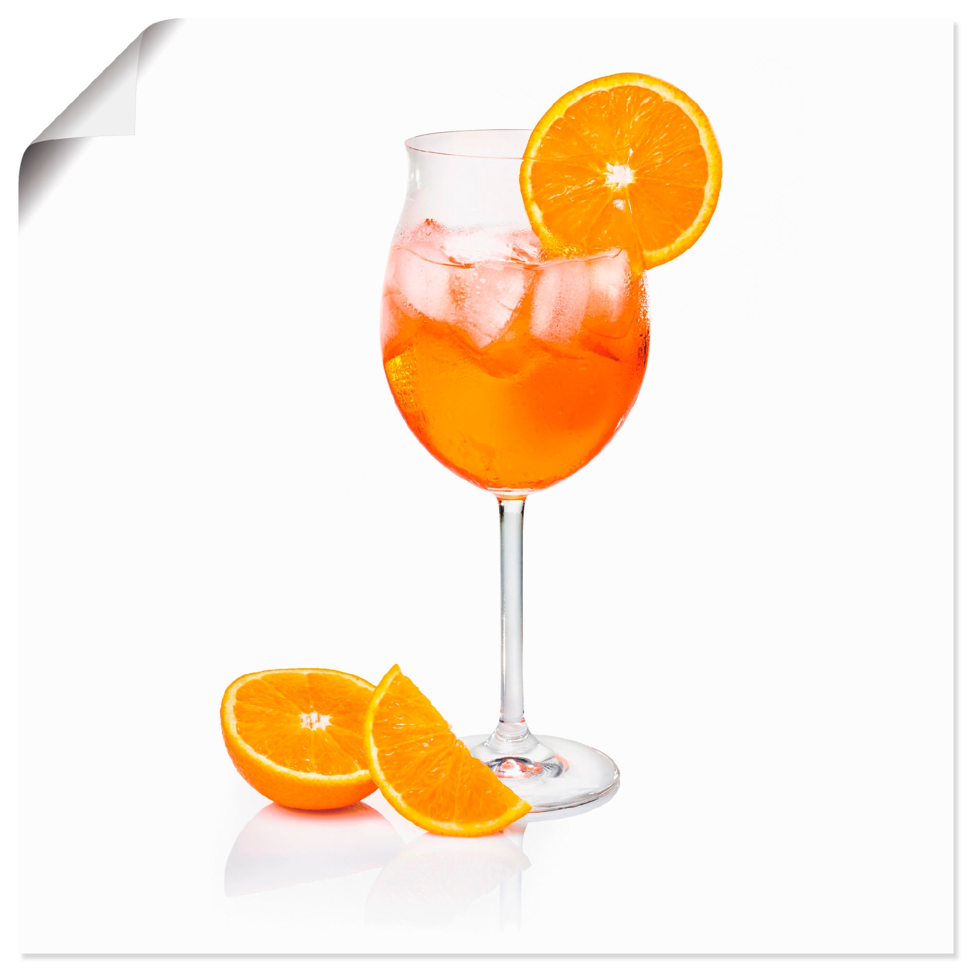 Image of Artland Wandbild "Aperol Spritz mit einer Scheibe Orange" Getränke 1 Stk. tlg. als Leinwandbild, Poster in verschied. Grössen