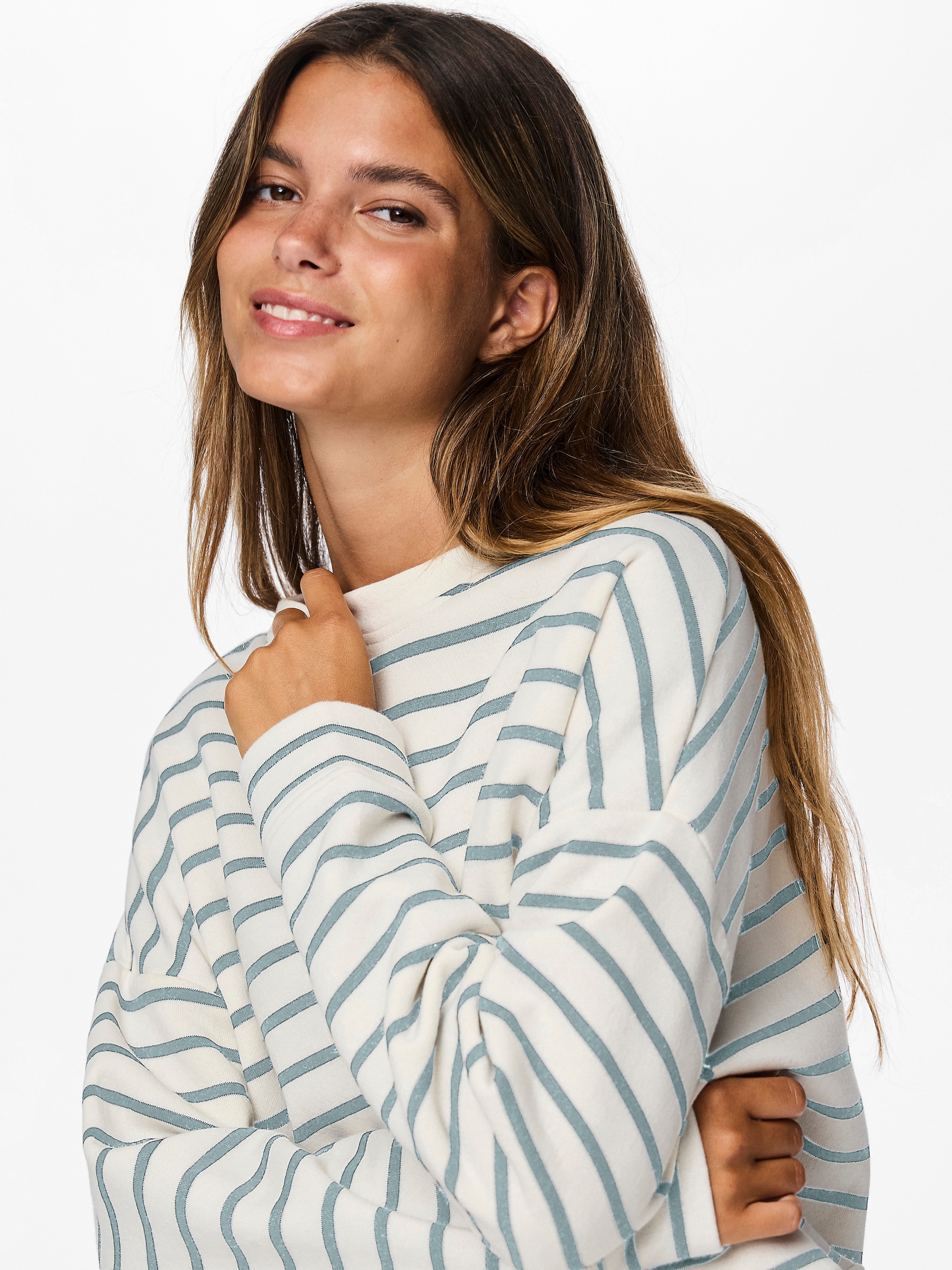 pieces Sweatshirt »PCCHILLI LS SWEAT STRIPES NOOS BC«
