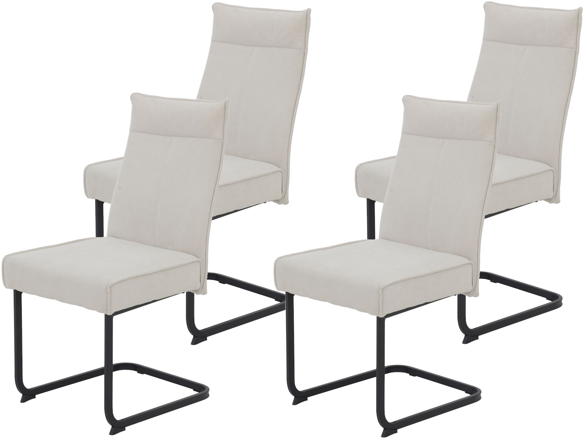 Image of HELA Freischwinger "KAREN Esszimmerstuhl" (Set) 4 Stk.XL-Breite, Komfortsitz, Federkern, Griff, 140kg belastbar