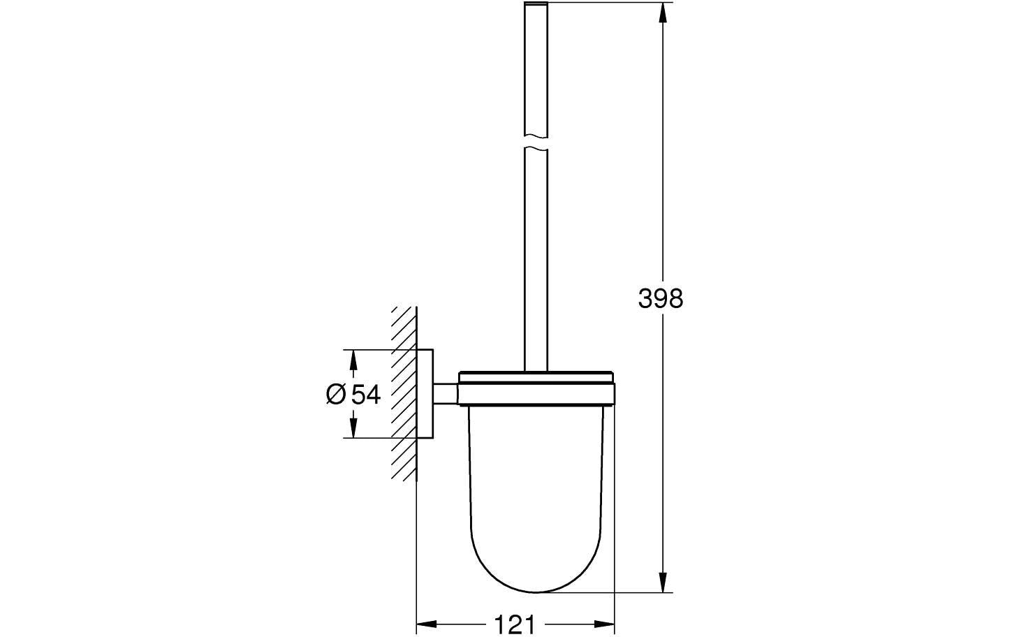 Quickfix Start - Scopino Wc A Parete Con Supporto, Vetro/cromo 41185000 - Grohe
