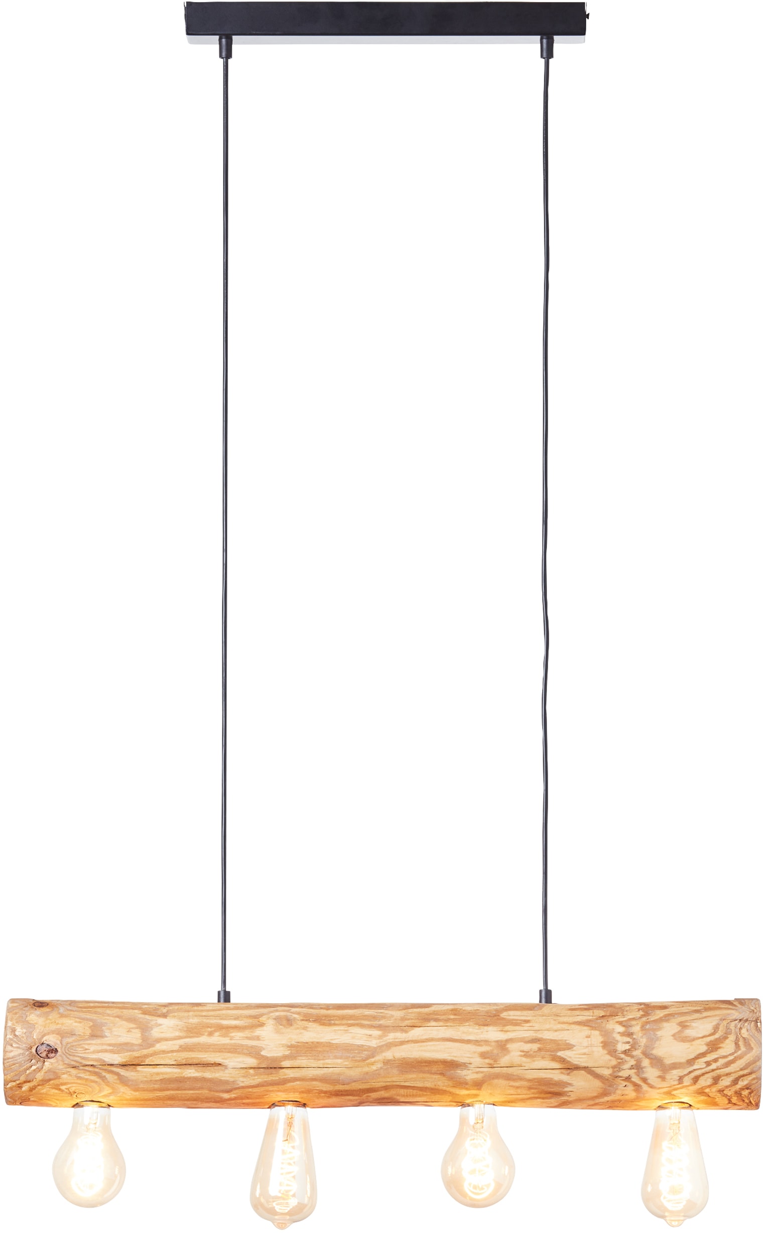 Image of Brilliant Pendelleuchte "Trabo" E27 1 Stk. 105cm Höhe, 70cm Breite, 4 x E27, kürzbar, Holz/Metall, kiefer gebeizt