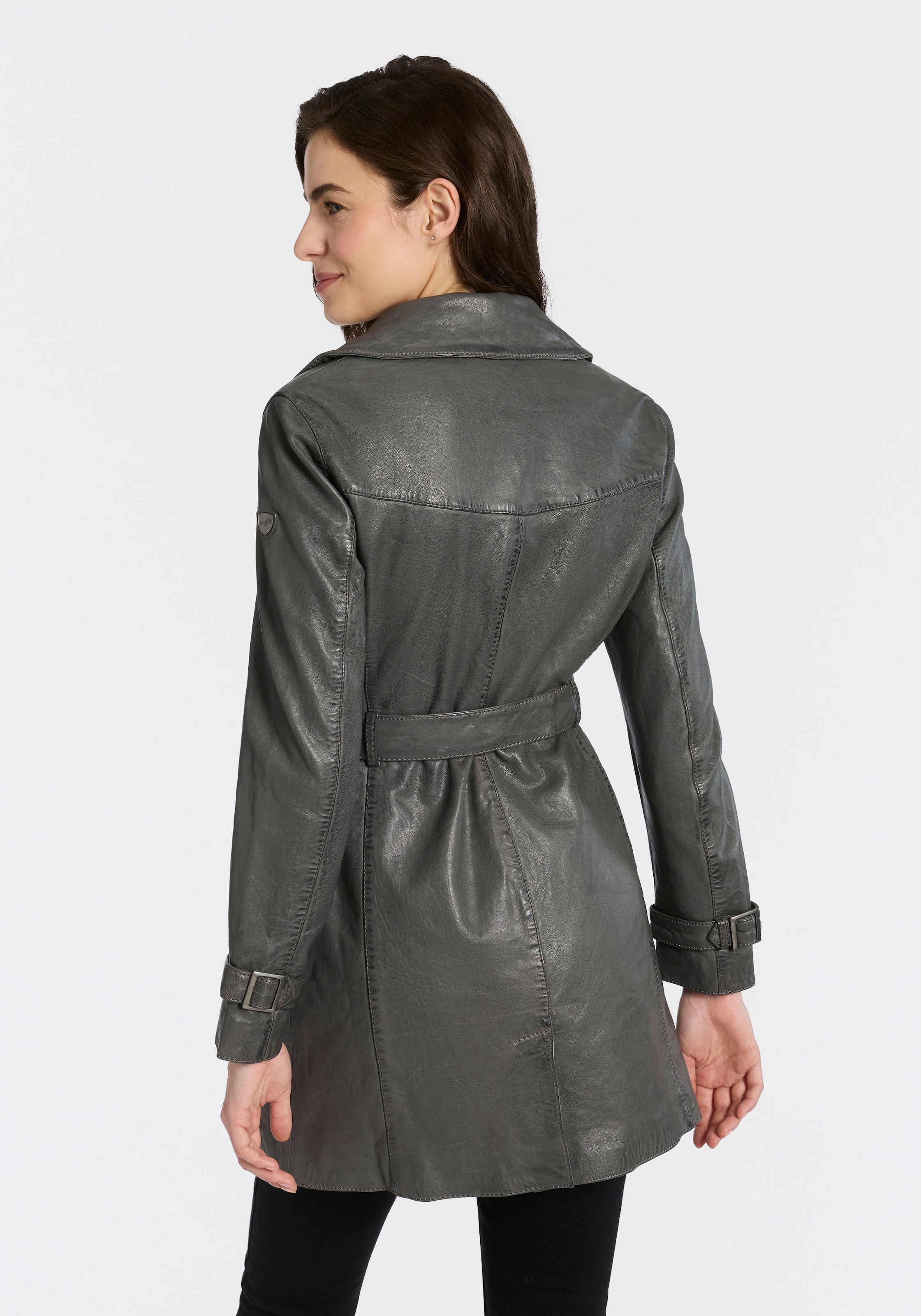 Mauritius Ledermantel »GWTaresa« mit Bindegürtel, 2 Stk. Leder-Trenchcoat mit Bindegürtel