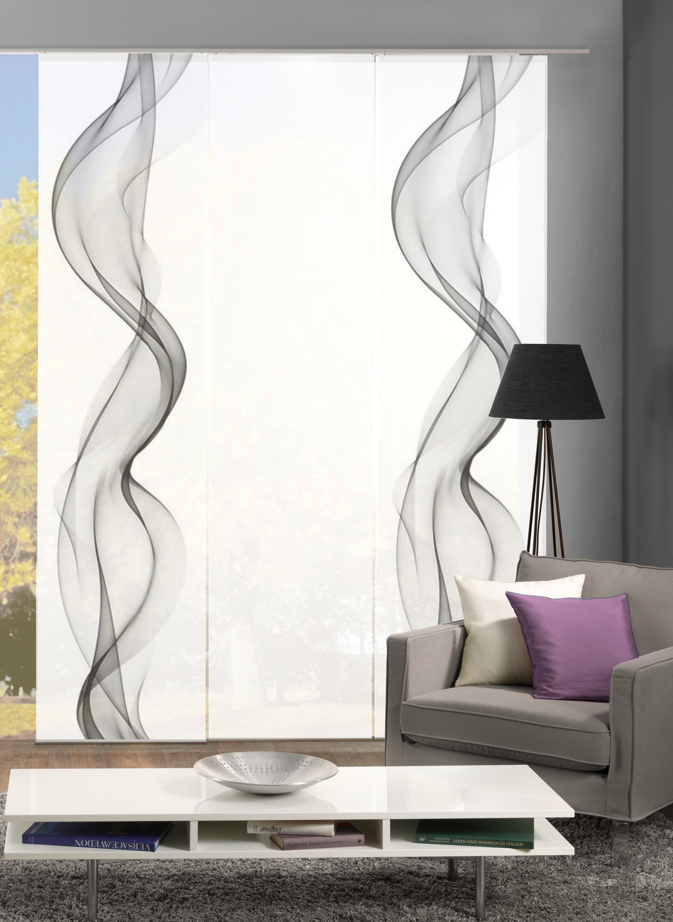 HOME WOHNIDEEN Rideau coulissant »ALBERTA« Velcro 3 cuis tlg. HxB: 245x60, Blickdicht, inkl. Befestigungszubehör