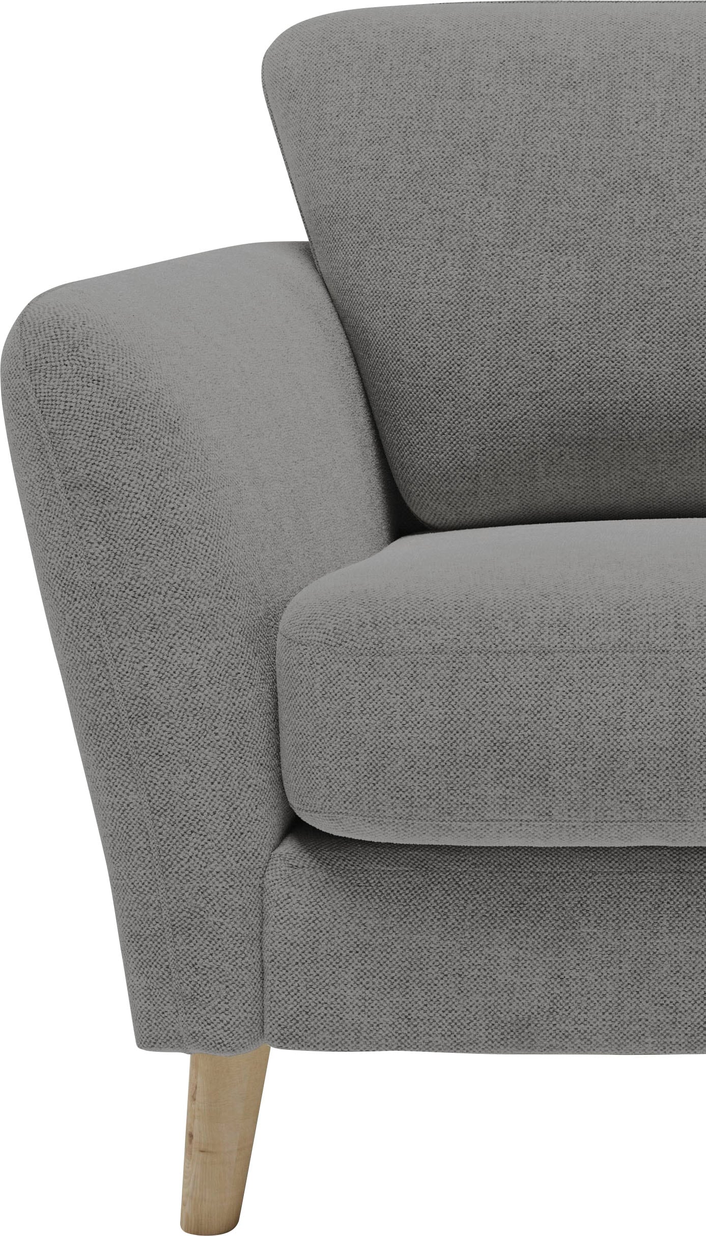 Home affaire Ecksofa »MARSEILLE 278/278 cm, L-Form, Webstoff, Flachgewebe, Filzoptik« gleichschenklig, Massivholzbeine, Landhausstil, Wellenunterfederung