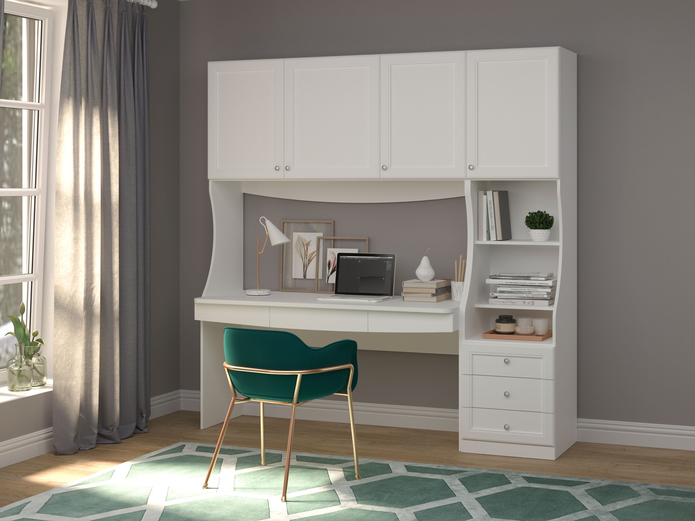 Image of INOSIGN Schreibtisch »Austra«, Schreibtisch "Austra" mit Hängeschrank, Breite 157 cm bei Ackermann Versand Schweiz