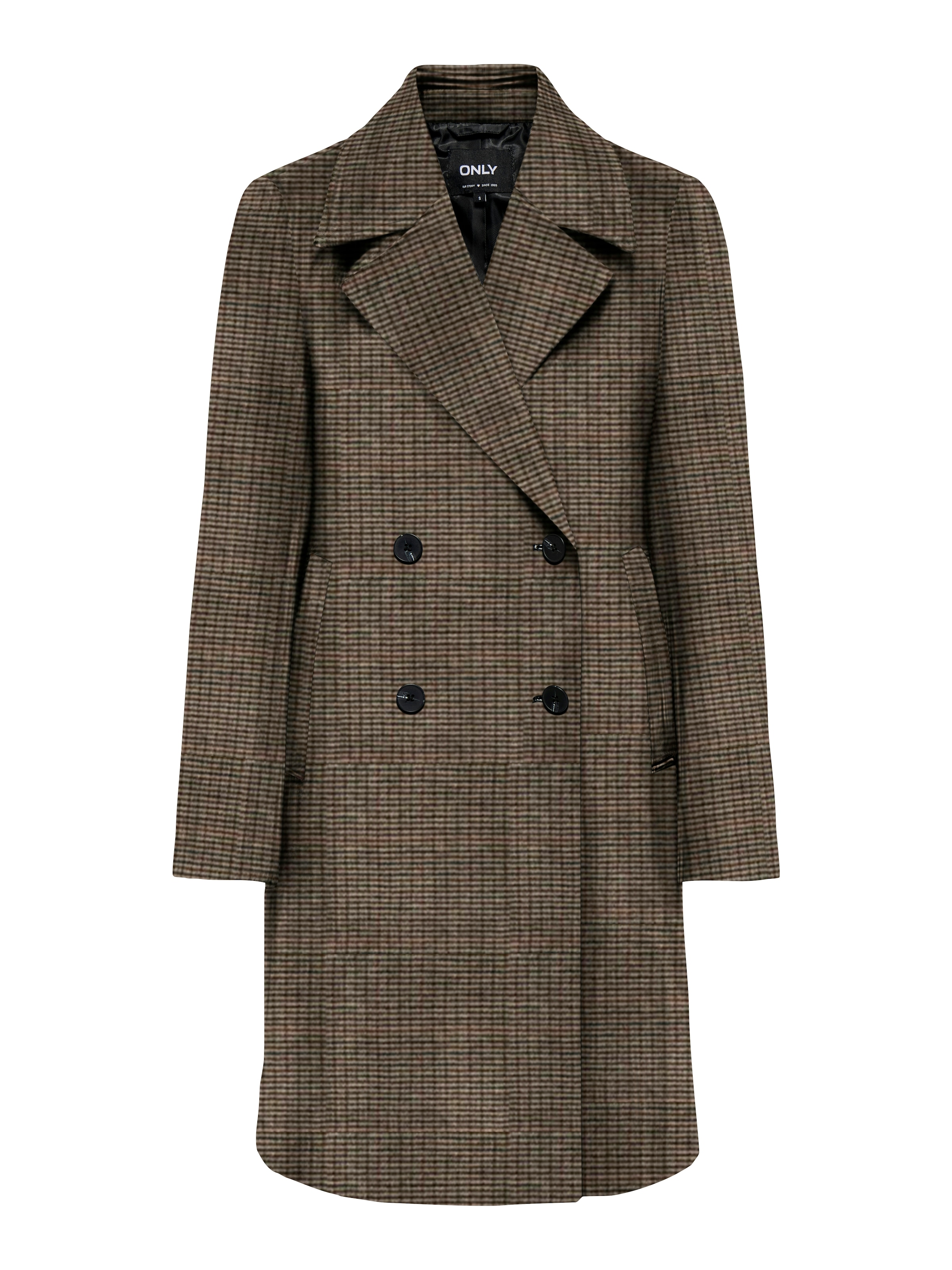 Image of ONLY Langmantel "ONLTENNA LONG COAT CC OTW" Kunstfaser, kariert